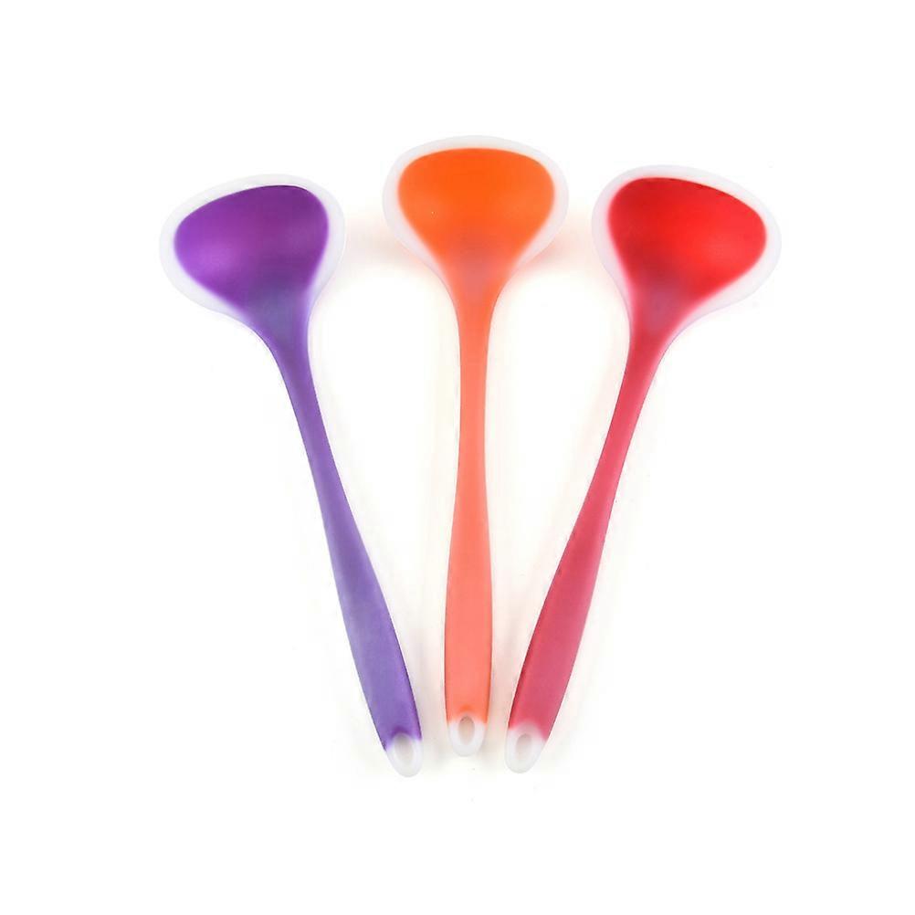 Heat Resistant Silicone Soup Ladle, Non Stick Spoon for Cooking & Serving, Easy Storage, Utensil