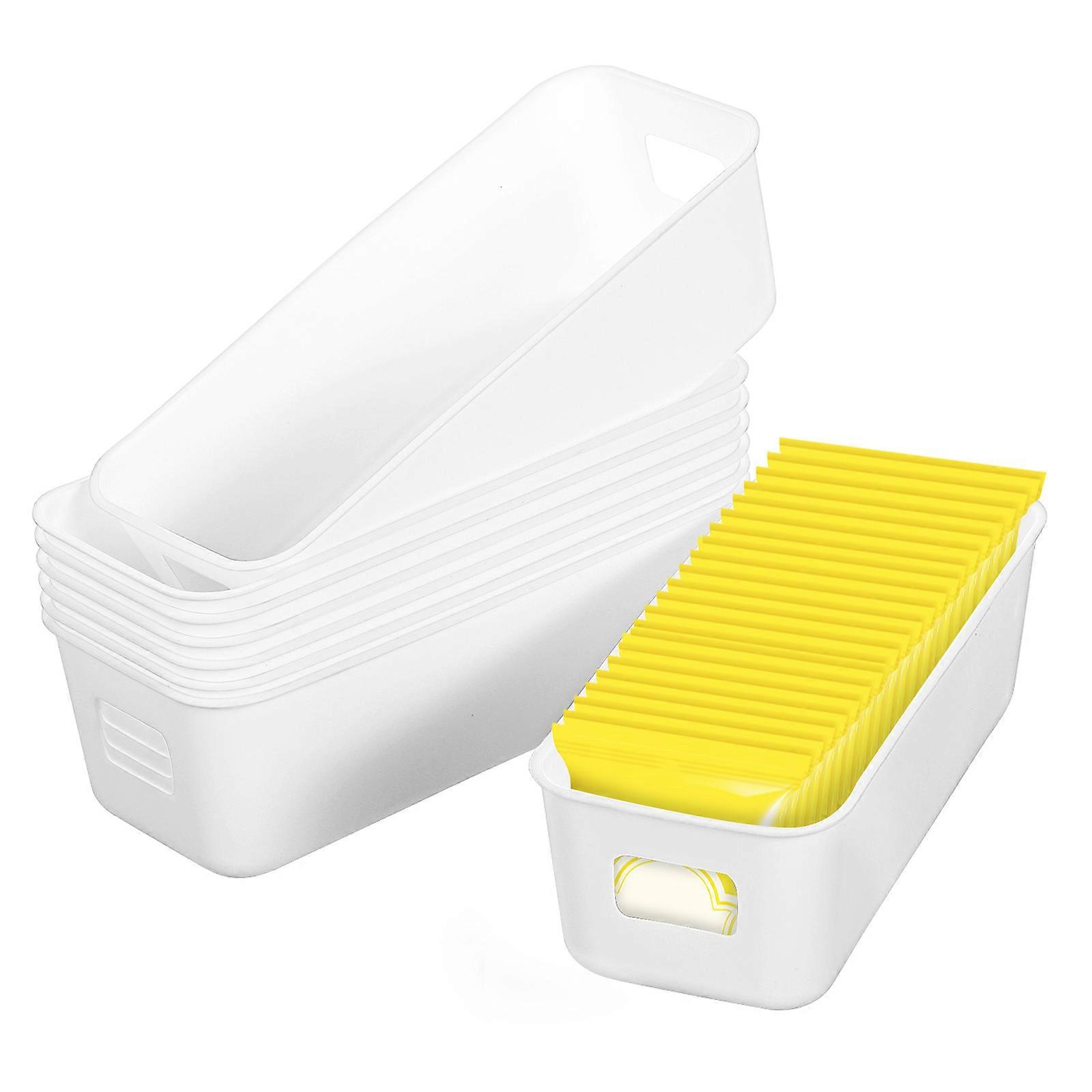 8 Pcs Storage Bins Versatile Kitchen Pantry Organization Plastic Containers for Under Sink Bathroom