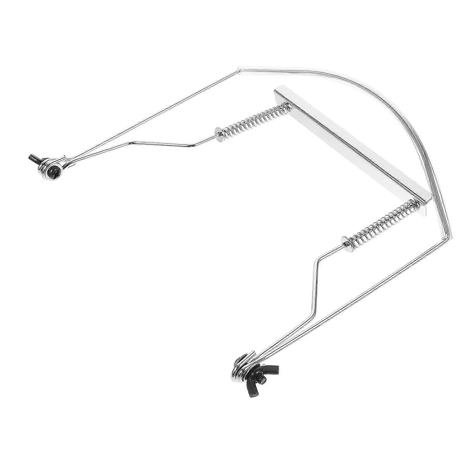 Neck Harmonica Holder Stable Holding Hands Free Playing Silver 19.00X20.00X1.50CM 1Pack
