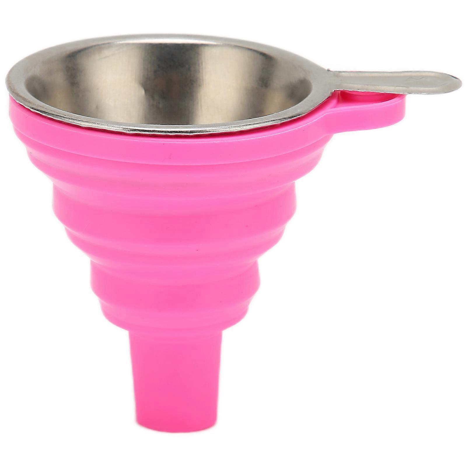 Filter funnel for effectively filtering impurities, wide mouth design, foldable, no residue, 3D printer accessories, pink