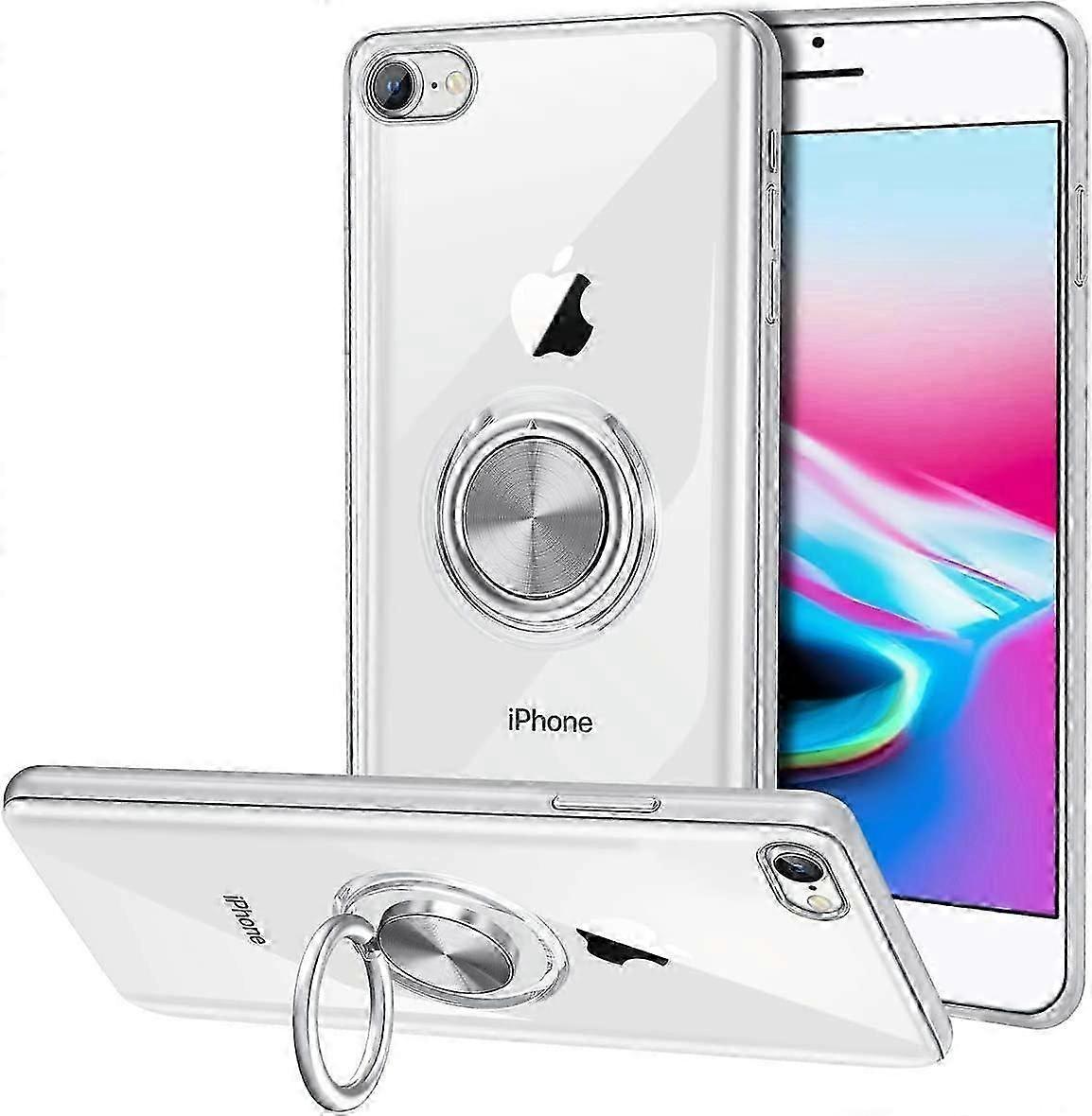 Phone Case Silicone Slim Case with Ring Finger Stand for iPhone Series