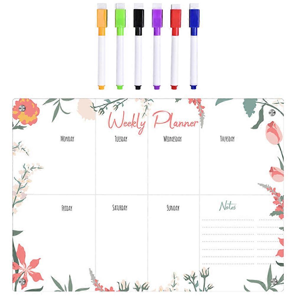 Magnetic Schedule Clear Board Dry Erase Board Rectangular Compact Students 29.7X21CM Schedule Organization 1 Set