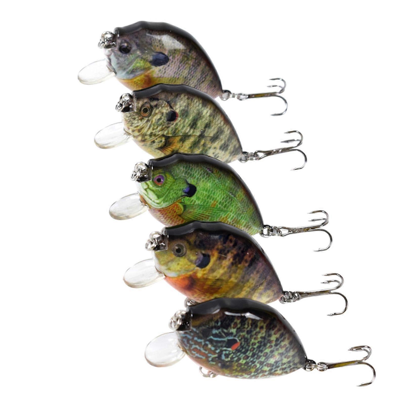 Angelköder-Set 5-Piece Freshwater Bass Lure Set, Durable Artificial Bait, Angling Tackle Kit With Storage Box