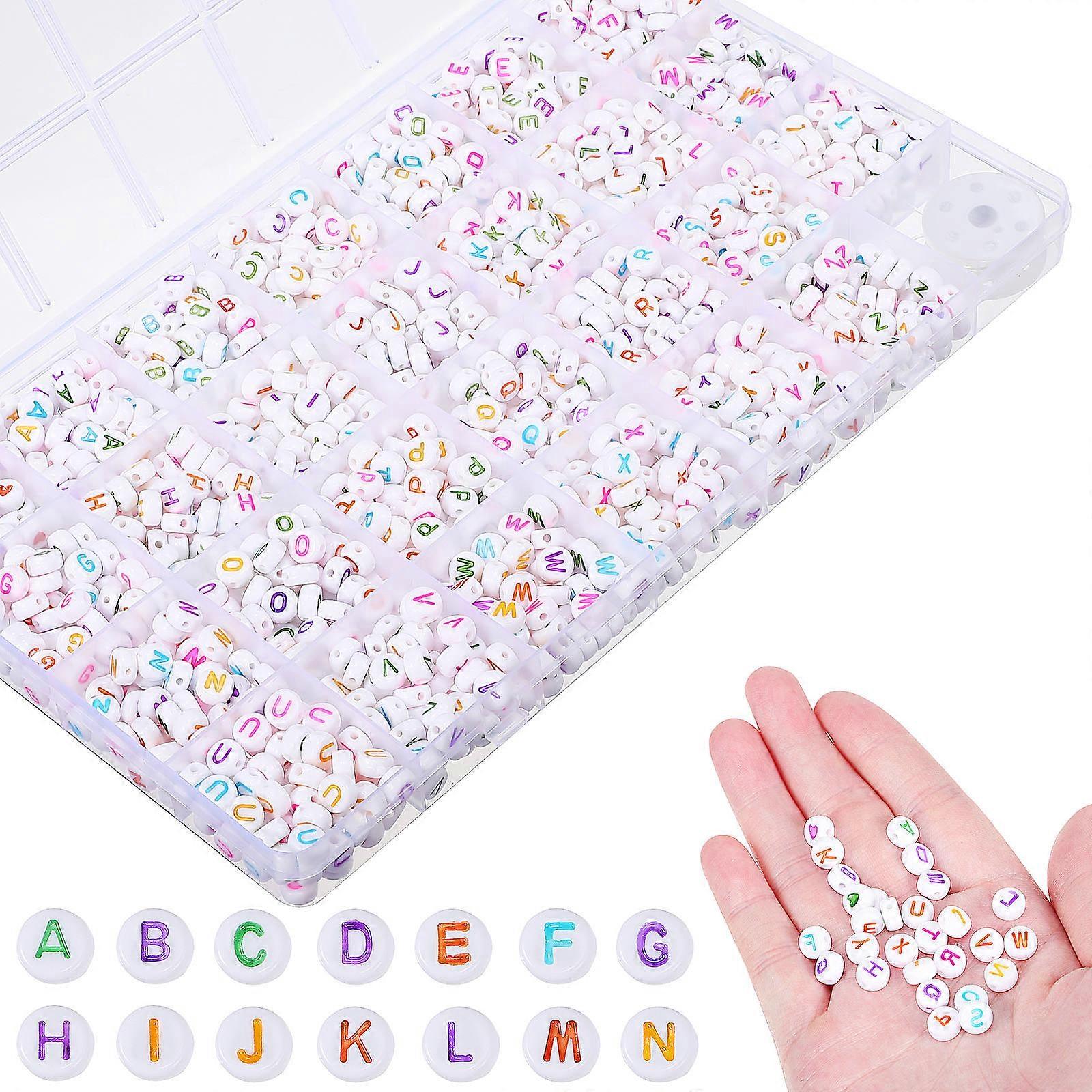 Beads with Letters for Parties Weddings Festivals 1400Pcs 8.65X5.11X0.79in Acrylic Assorted Color