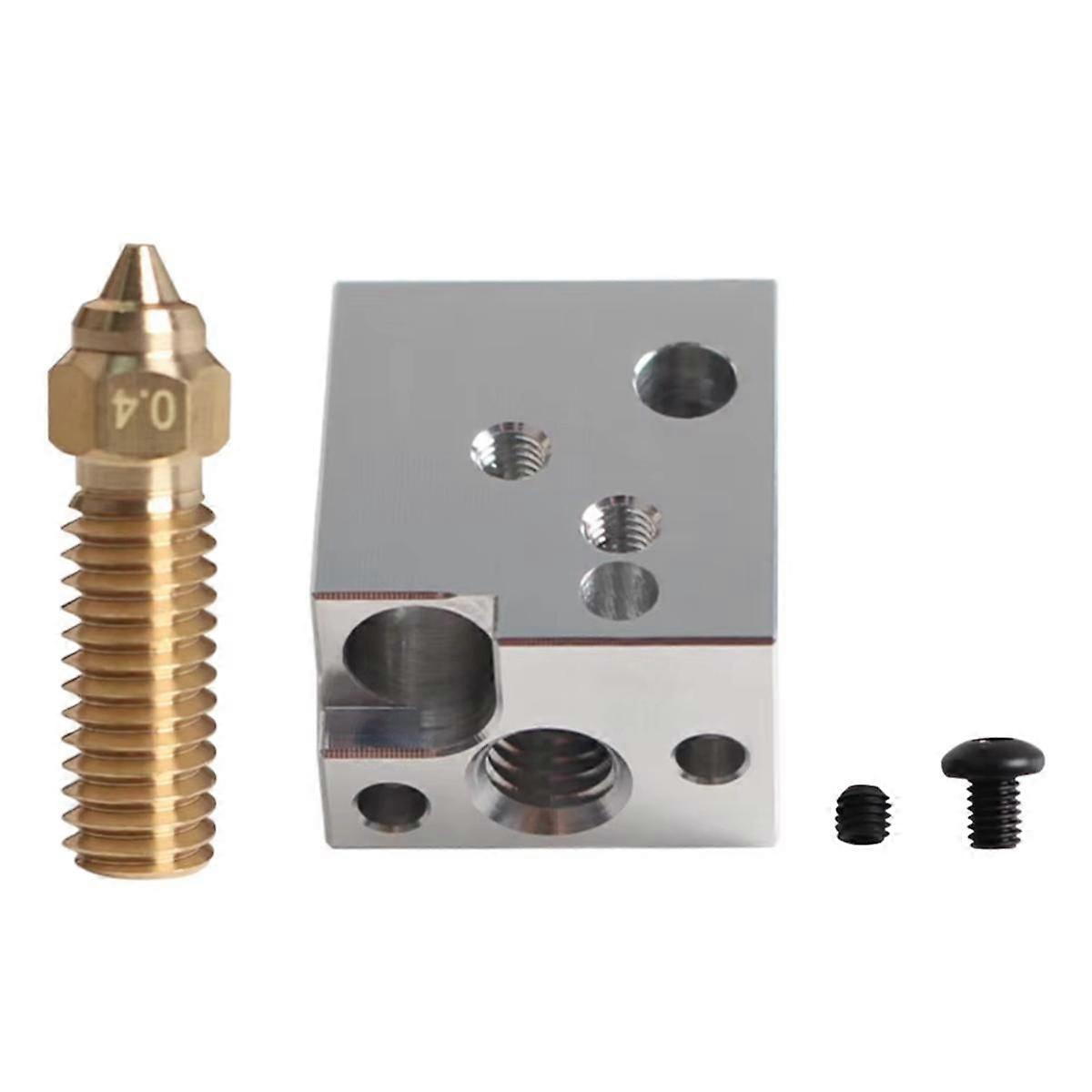 Extruder Hotend Heating Block Kit 0.4mm Brass Nozzle High Temperature Kit for SV07 3D Printer