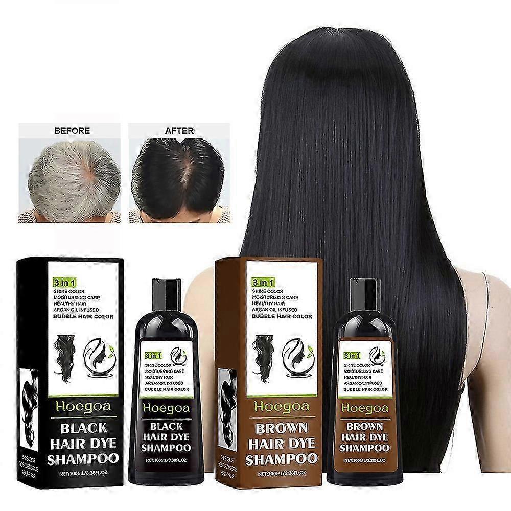 Shampoo Tintura Capelli Nera Istantanea - Formula a base di erbe per uomini e donne