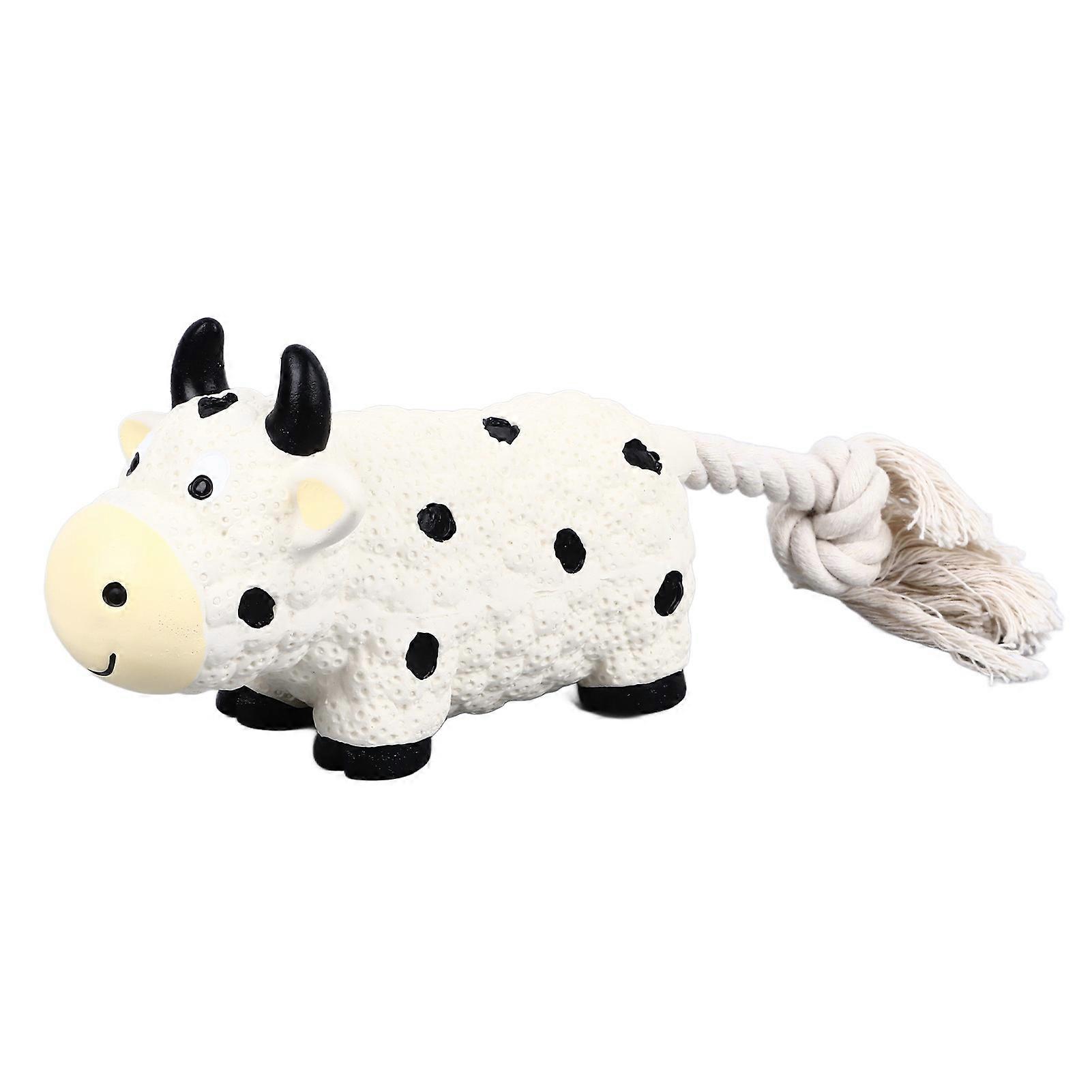 Latex Dog Toy Squeaky Soft Interactive Unique Shape Puppy Chewing Toy for Indoor Small Medium Dogs Cow