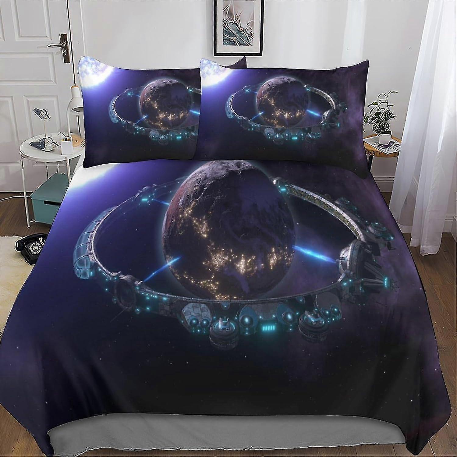 Conjunto de capa de edredom Star Wars Roupa de cama 3D Capa de edredom de microfibra macia Crianças adolescentes Conjunto de cama de 3 peças Capa de colcha Zíper oculto