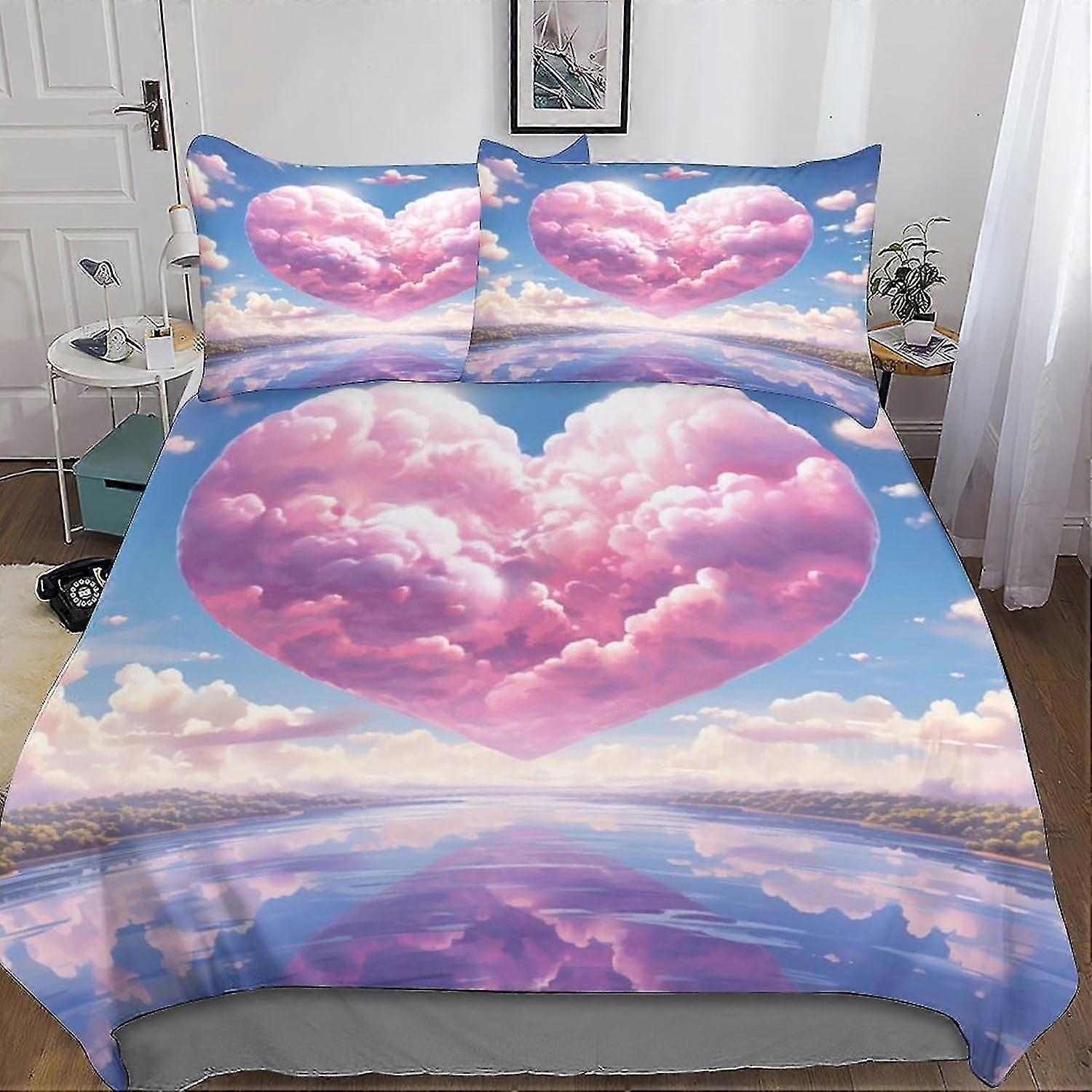 Kids Dream Sky Bedding Set with 3D Comforter Cover - Soft Microfiber Quilt Cover 3 Piece Set with Zipper Closure