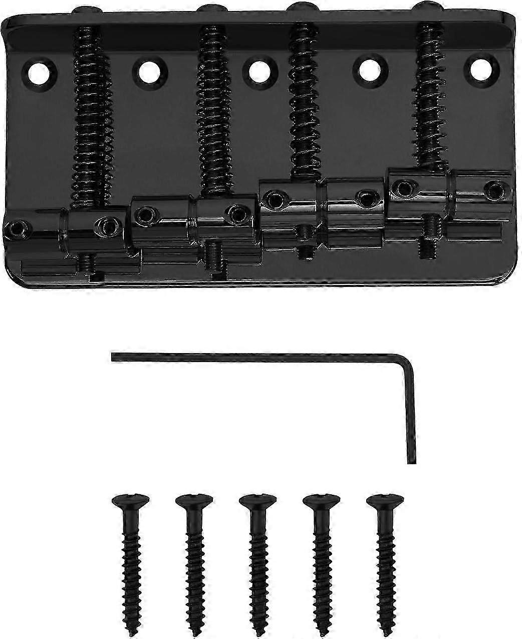Professional Metal 4-String Bass Guitar Bridge for 4-String Jazz Bass and Precision Bass (Black)