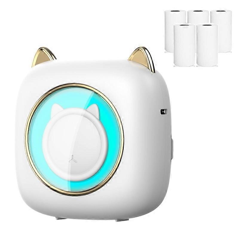 C23 Atmosphere Light Thermal Printer C23 White+5 Rolls Thermal Paper