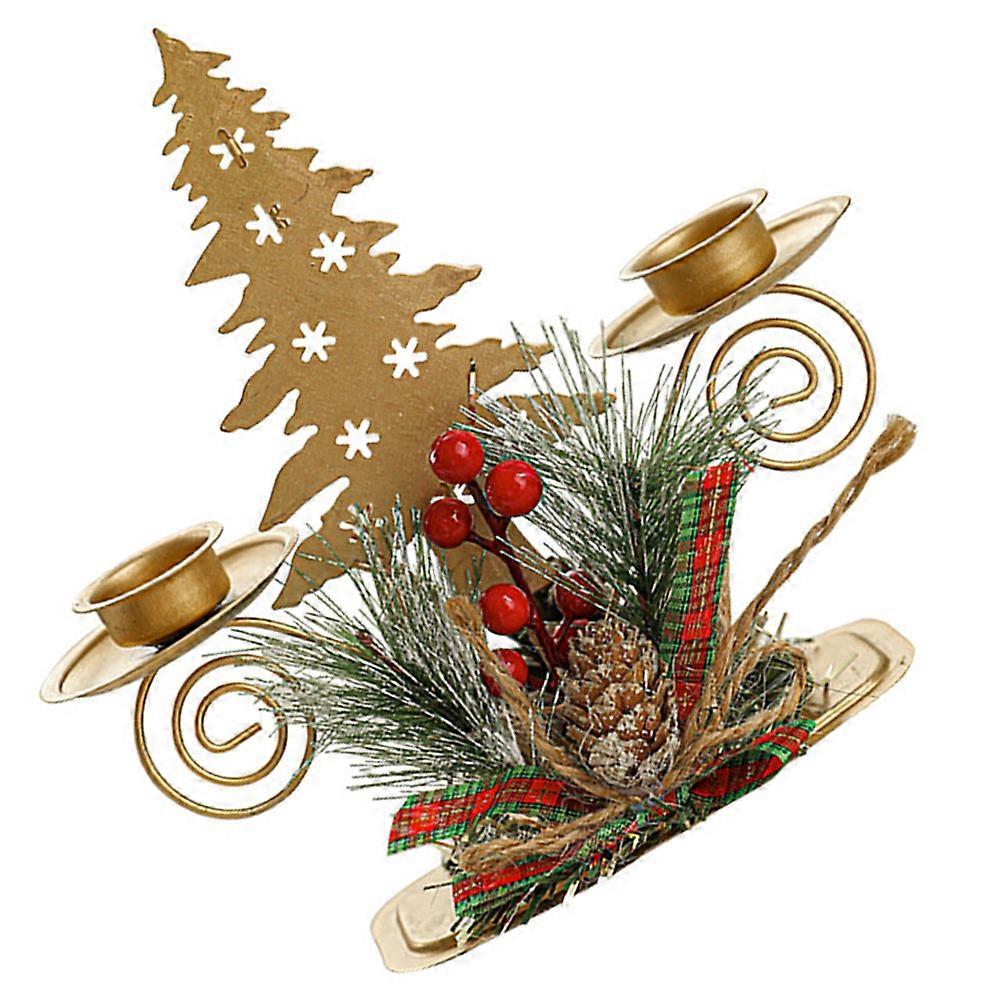 Candlestick Ornament Christmas Theme Decoration Assorted Candles 6.1×6.1×2.0in 1Pack