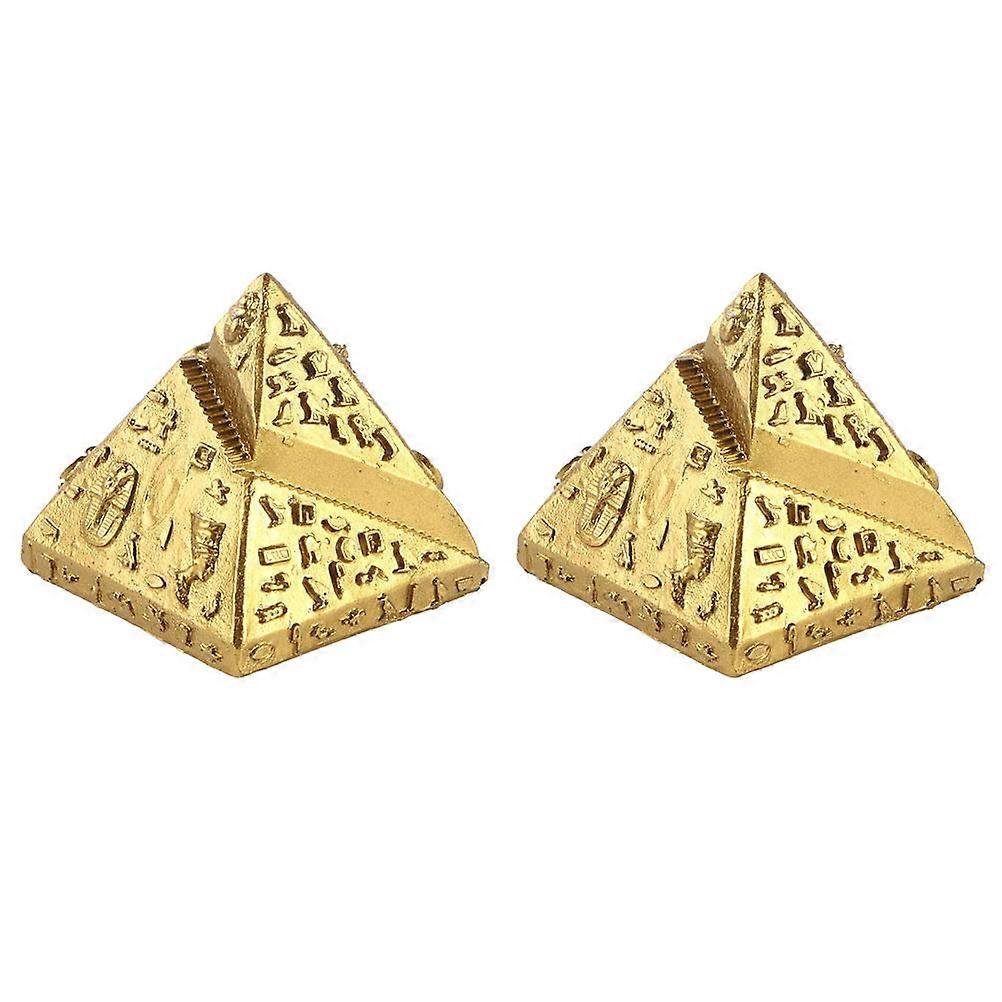 2pcs Model, Khufu Mausoleum Decor, Bright Color Design for Table Layout, Home Accent & Photo Props