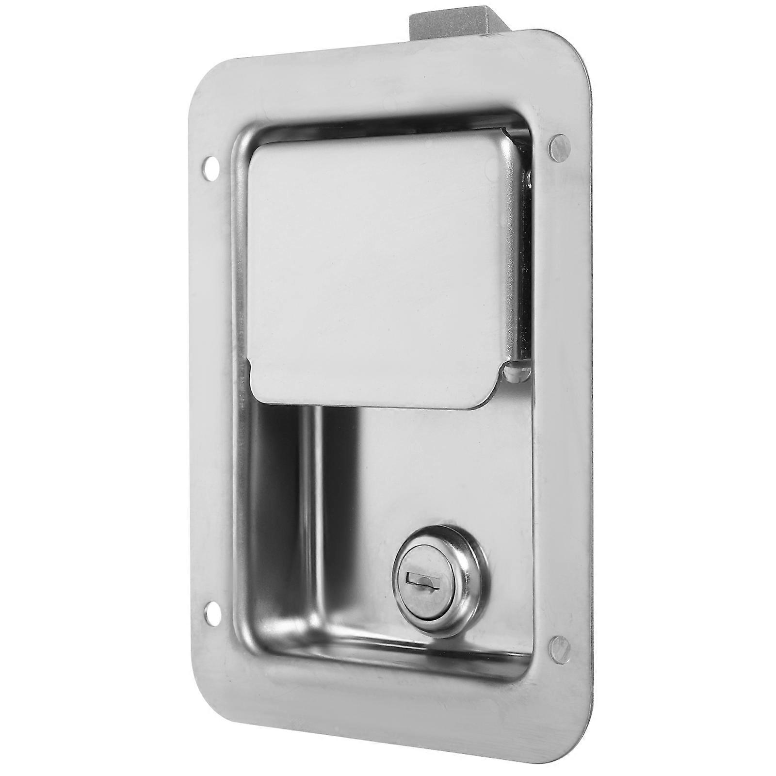 Stainless Steel Toolbox Lock with Keys – Durable Paddle Lock for Trailers, Trucks, Generators, and Cabinets – Easy Installation