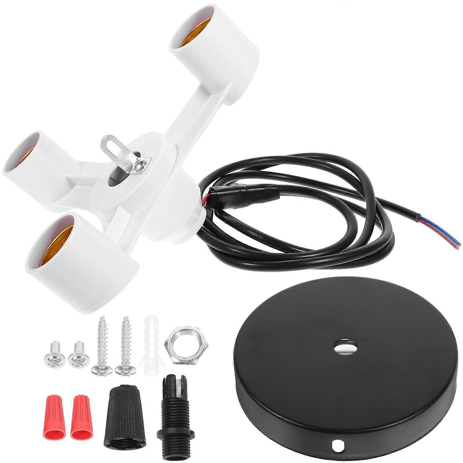 Replacement Light Socket E27 Conversion Lamp Holder Pendant Lamp Socket White Synthetic Material For Cafe 1Pc