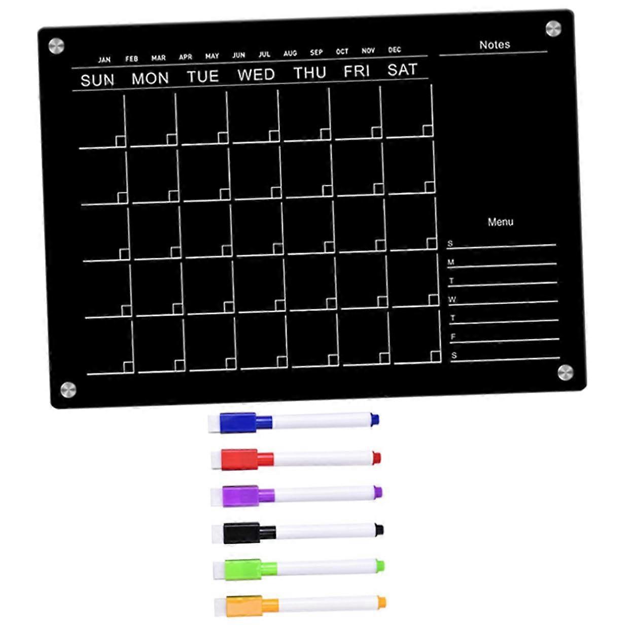 1 Piece Magnetic Weekly Planner Board for Refrigerators, Reusable with Markers