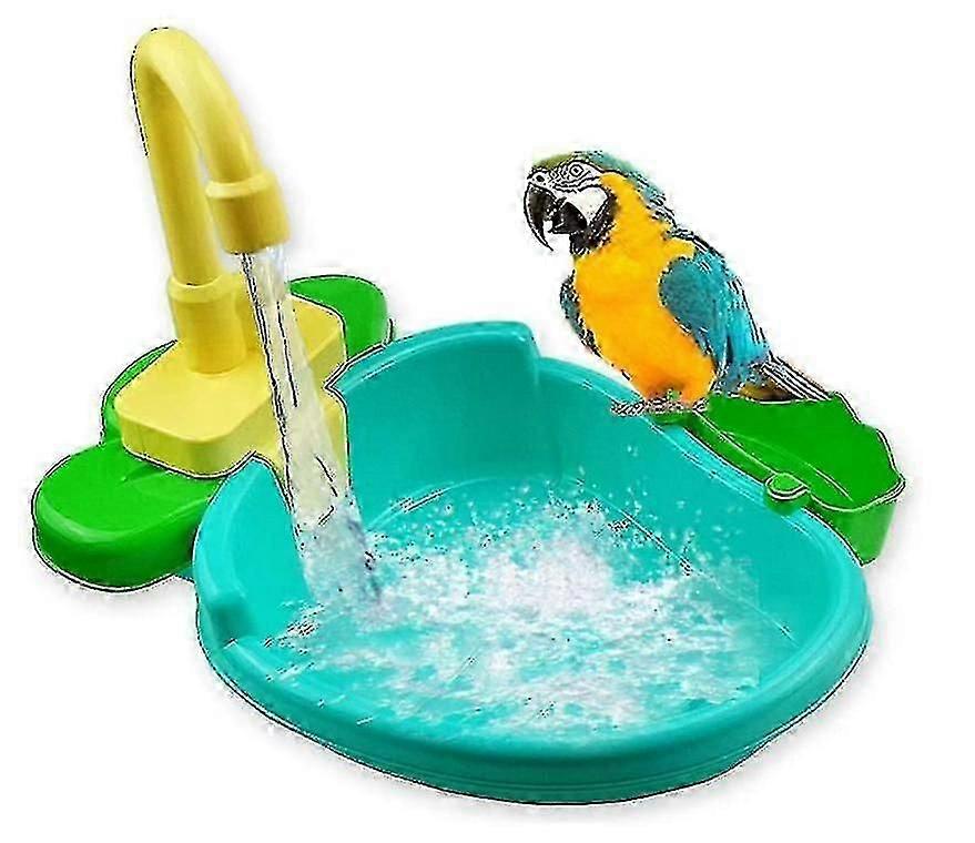 Automatic Bird Bath Tub Parrot Bathtub With Faucet Bird Shower Feeder Bowl-Yvan