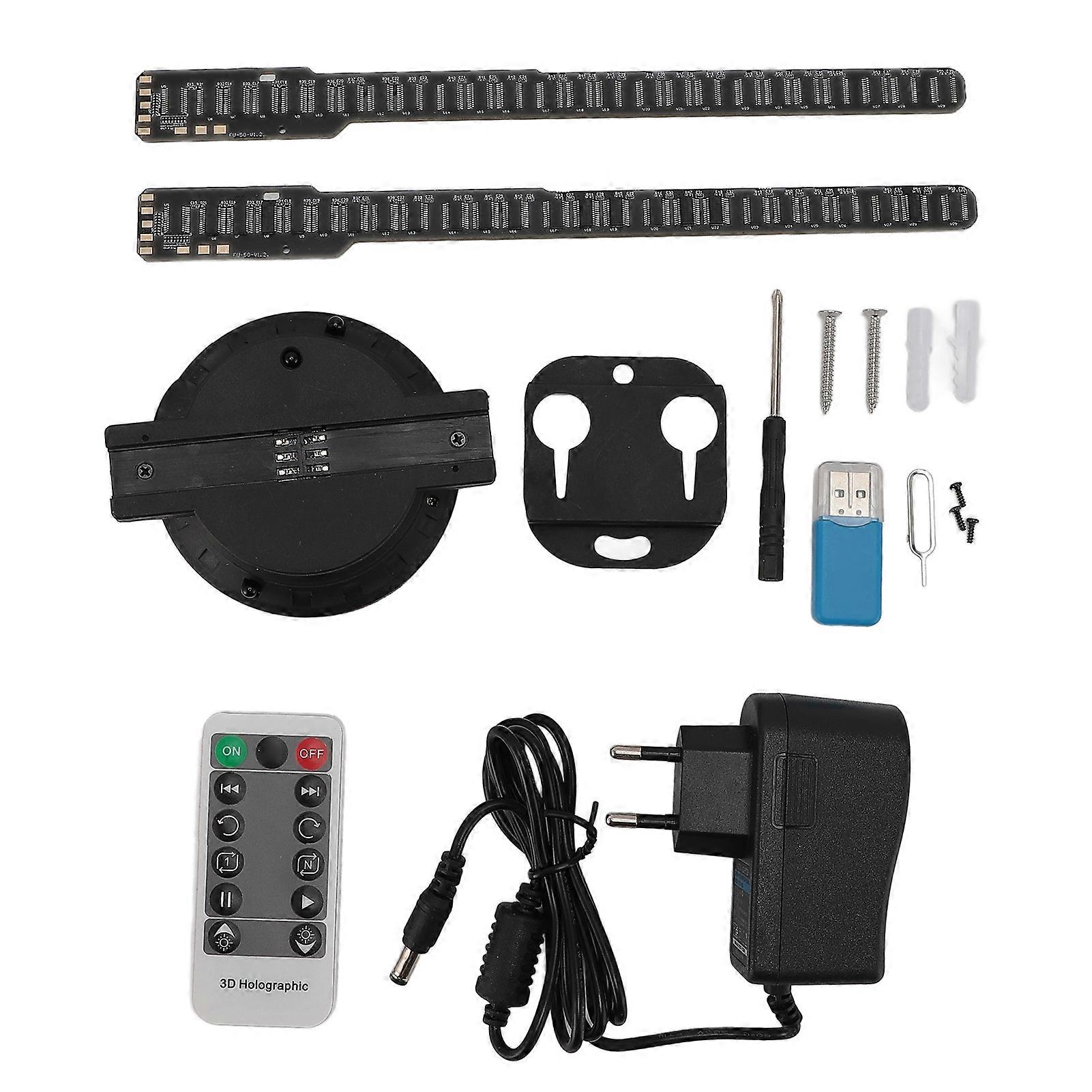 3D Hologram Fan with Remote - 50cm LED Display, APP Control, 8GB Memory, EU Plug