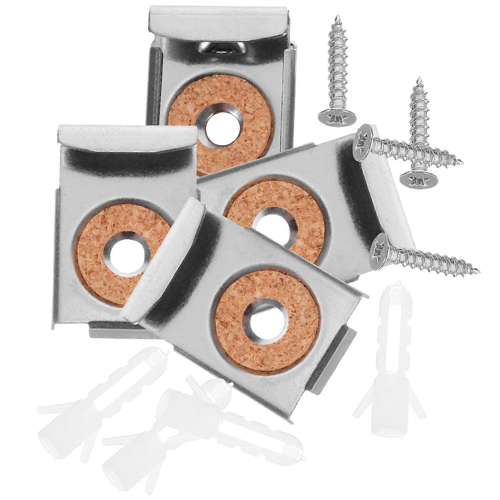 6 مجموعات مشابك مرآة متعددة الاستخدامات زجاج الجرف بين قوسين سهلة التركيب القدرة على التكيف الاستخدام التجاري المنزلي