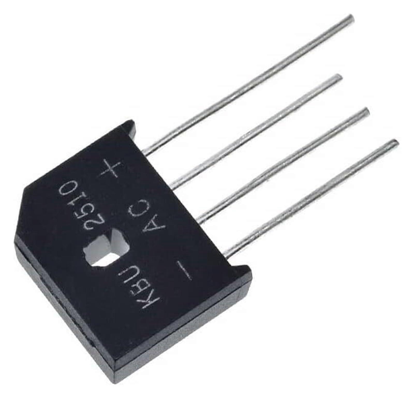 Schottky barrier rectifier diodes. KBU2510 bridge rectifier diode 25 A 1000 V – package of 20 performance silicon diodes.