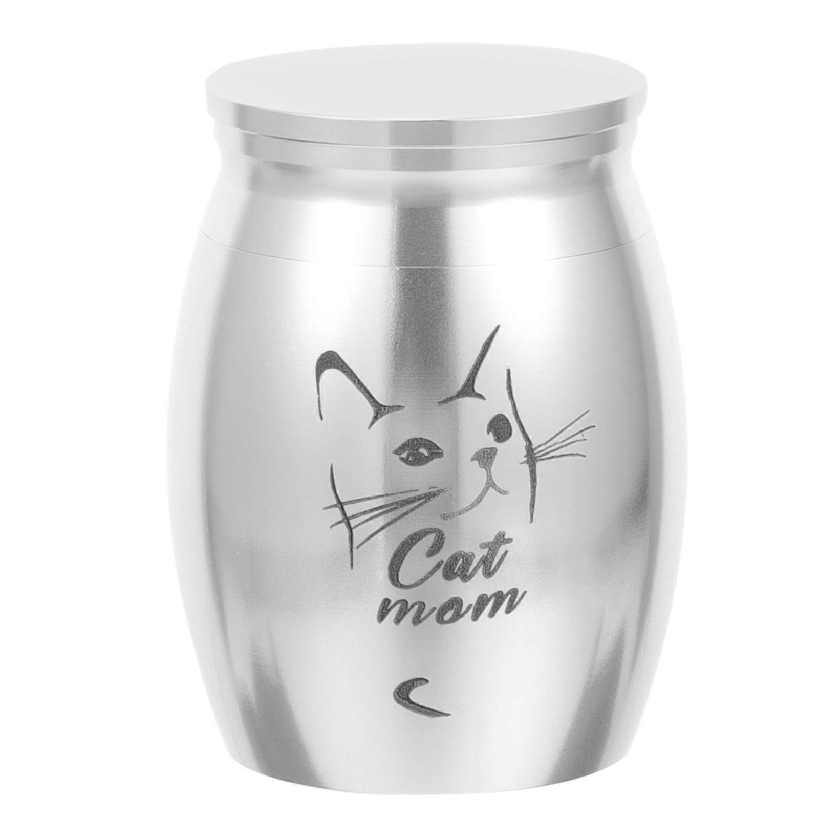 Urn For Ashes Pet Memorial Keepsake Alloy Material Round Shape Simple Style 1Set