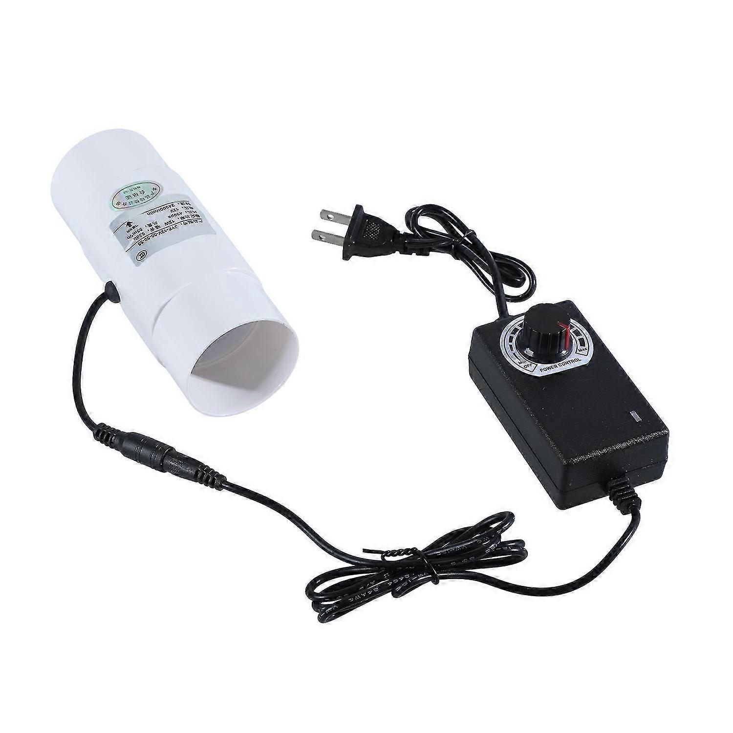 Inline Duct Fan with Variable Speed Controller 12V Ventilation Exhaust Fan Pipe Fan for Air Heating