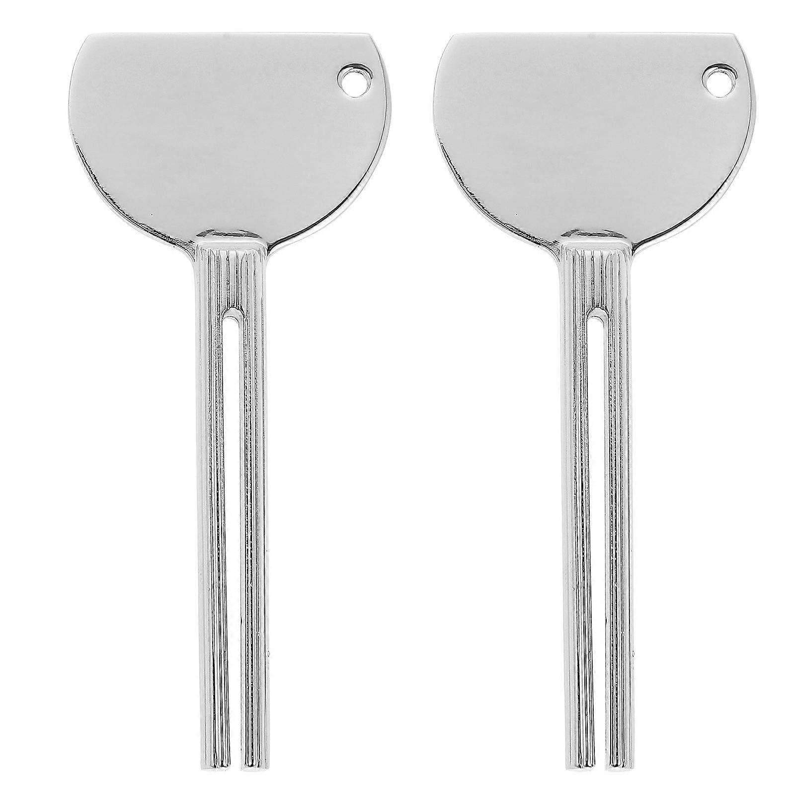 Metal Toothpaste Tube Squeezer Dispenser Smooth Dispensing Silver 8.50x3.70x1.00cm For Home Use 2Pcs