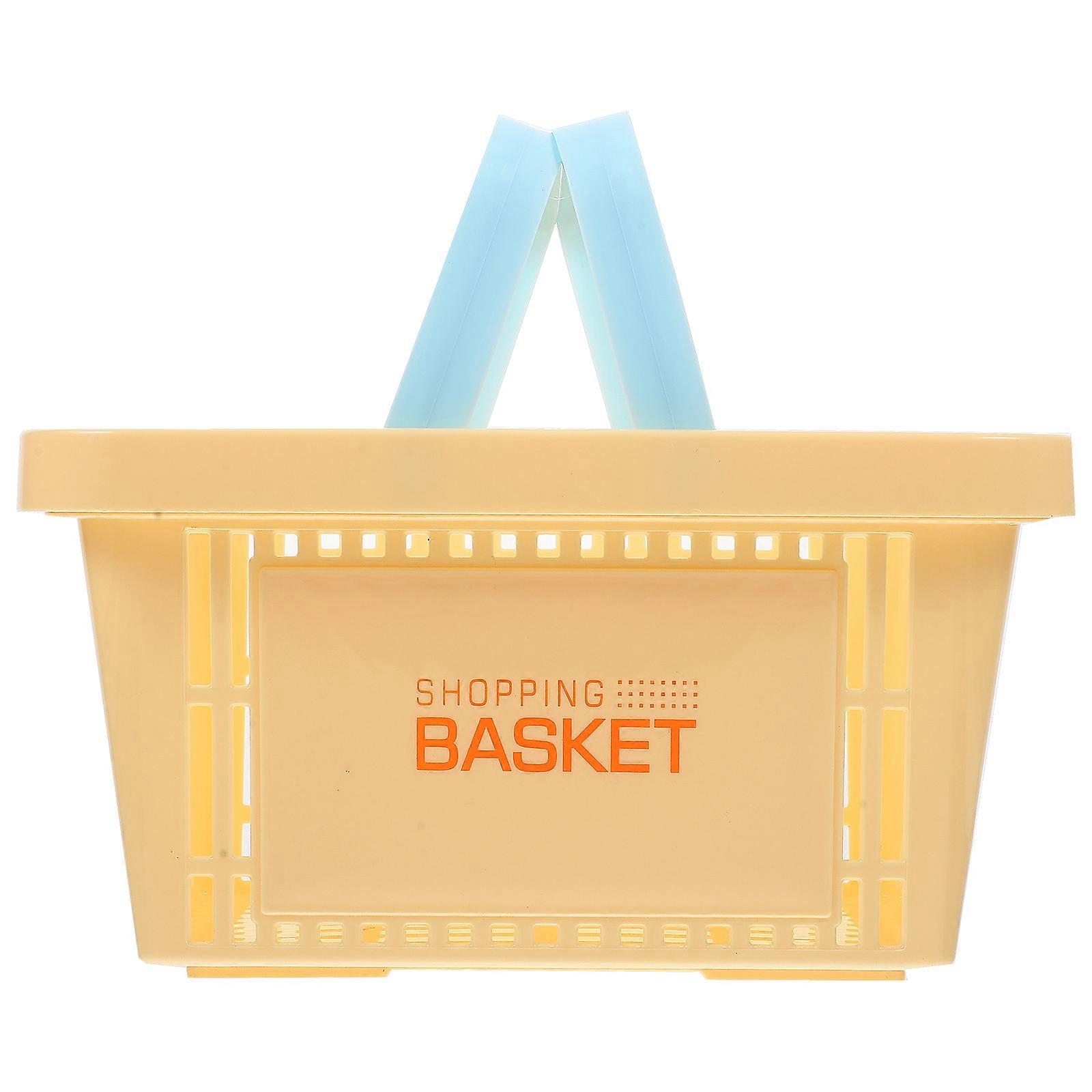 Yellow PP Material Storage Basket with Handle for Small Items Organization 1 Piece