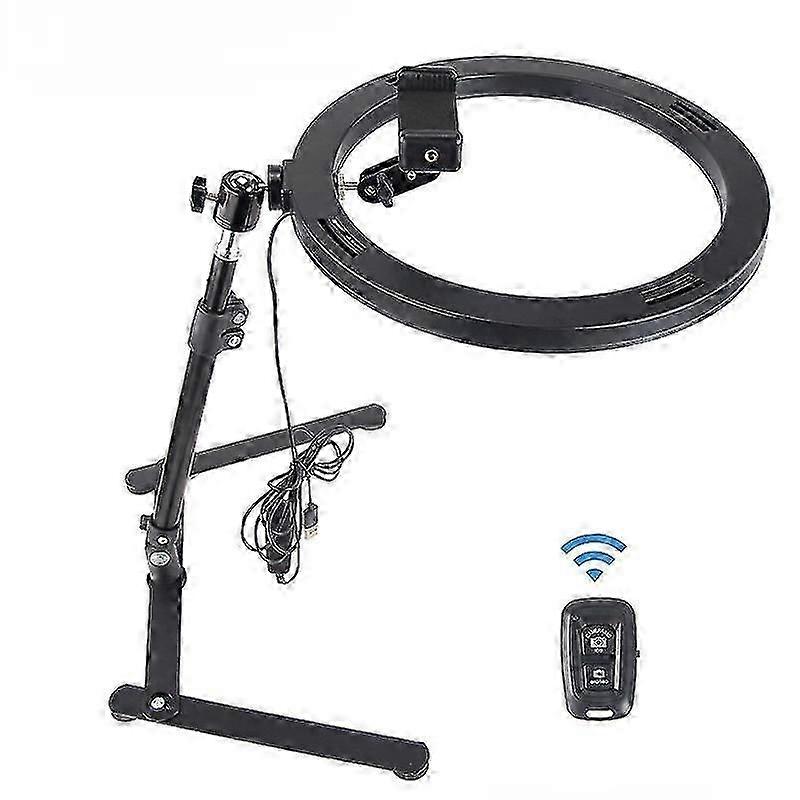 [Luxus-Fernbedienung] Overhead-Rahmen + 12-Zoll-Ringlicht + mechanischer Arm + Big E-Clip + Bluetooth-Fernbedienung-Handy Desktop Bracket Lazy