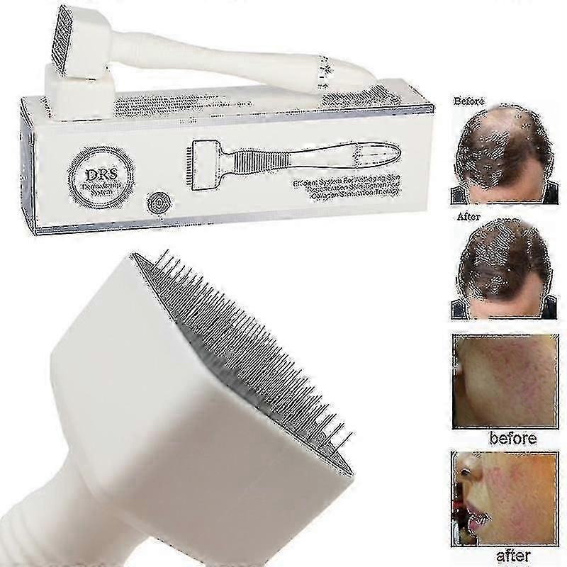 Drs 140 A Derma Stamp調節可能な針の長さマイクロニードルリアルニードルスキンケアひげ成長頭皮毛リロースにきび傷跡ピットHR