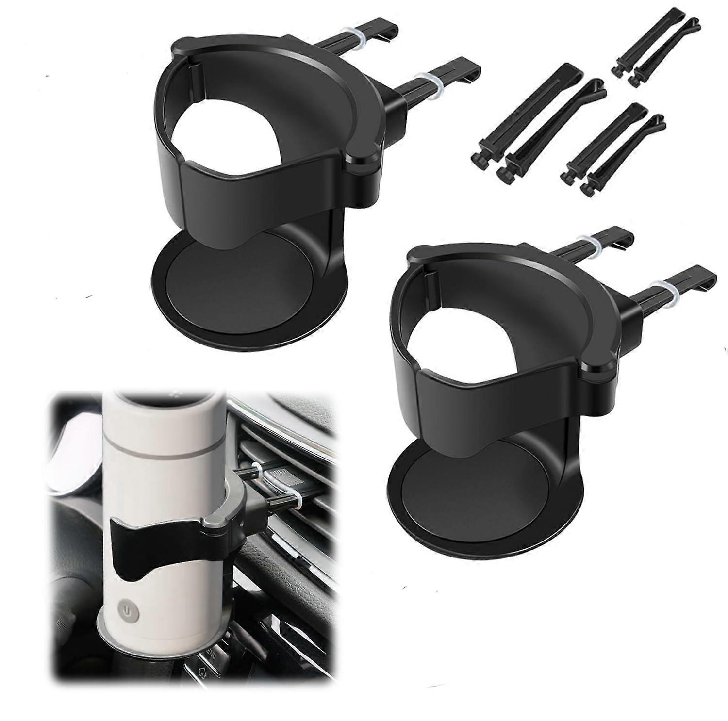 Car Cup Holder with Vent Clips, Adjustable Bottle Holder for Car, Pack of 2, Fits Most Vehicle Vent Styles