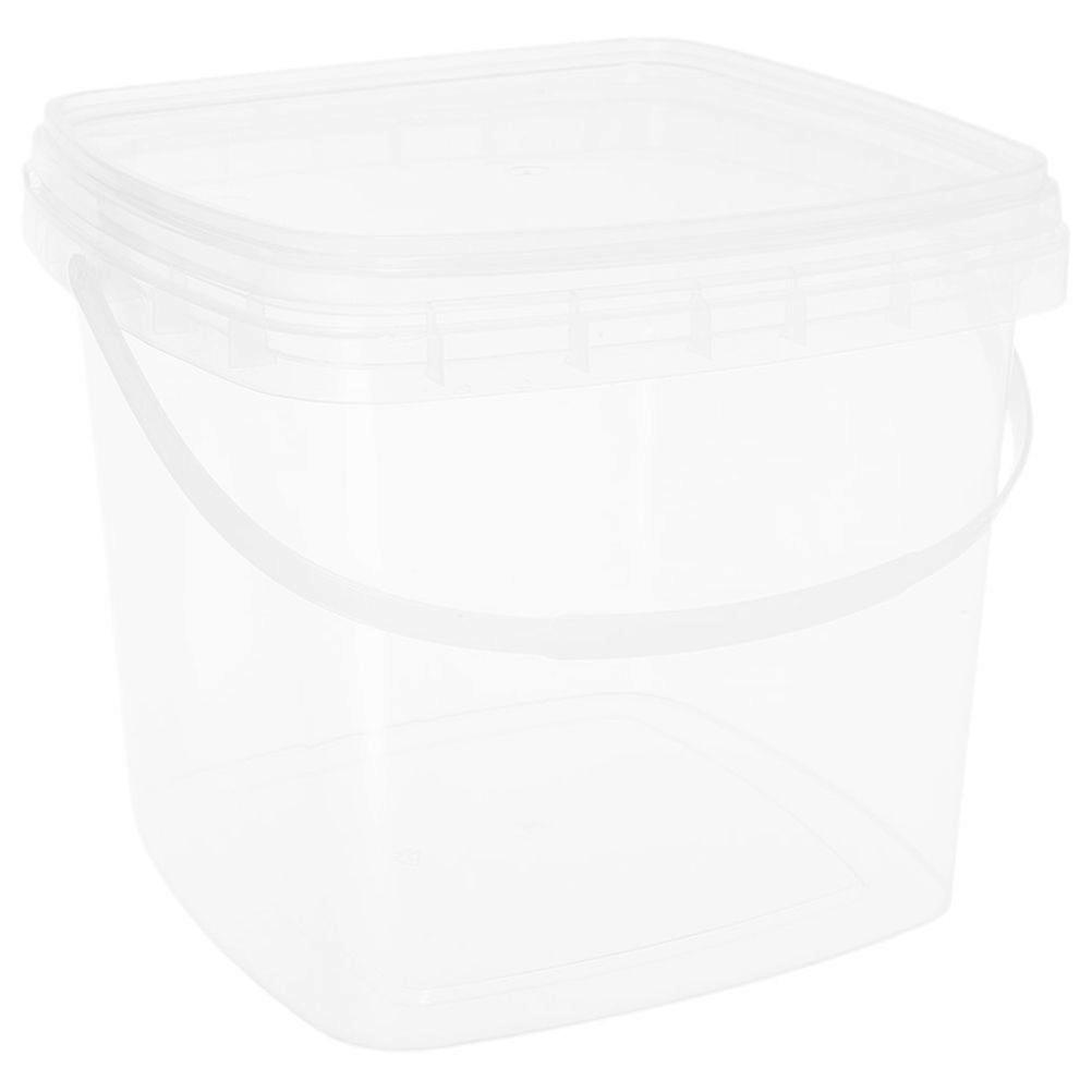 Plastic Paint Can 0.5 Gallon Bucket with Lid Handle Empty Ice Buckets 2L Water Bucket Paint Pail Food Storage Container for Party Favors DIY Crafts