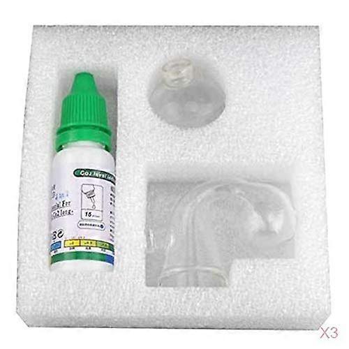 3 x CO2 Indicator Solution, Glass Drop Checker Replacement Solution for Aquarium