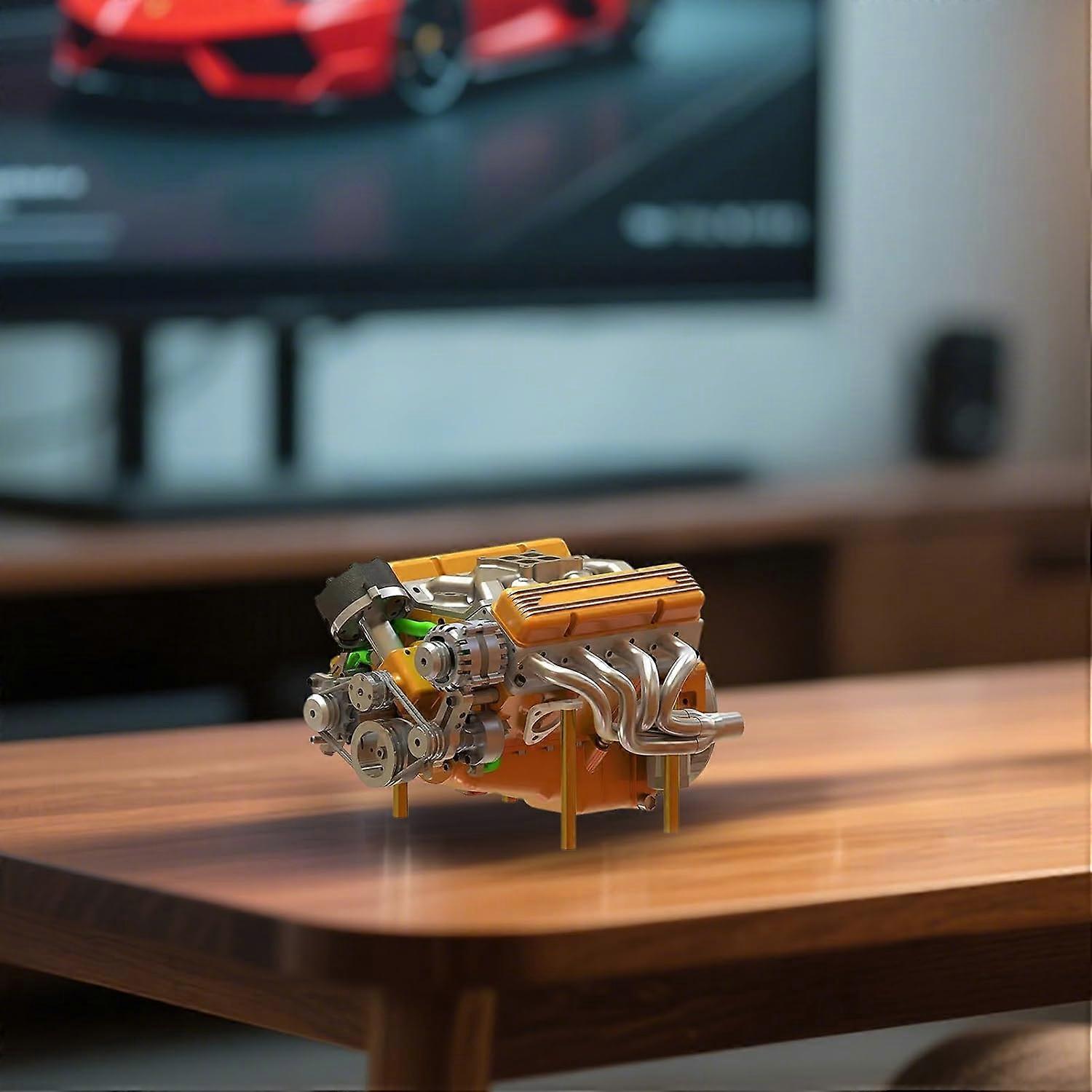 Model Engine Metal V8 Engine Decoration DIY Craft for Kids Teens