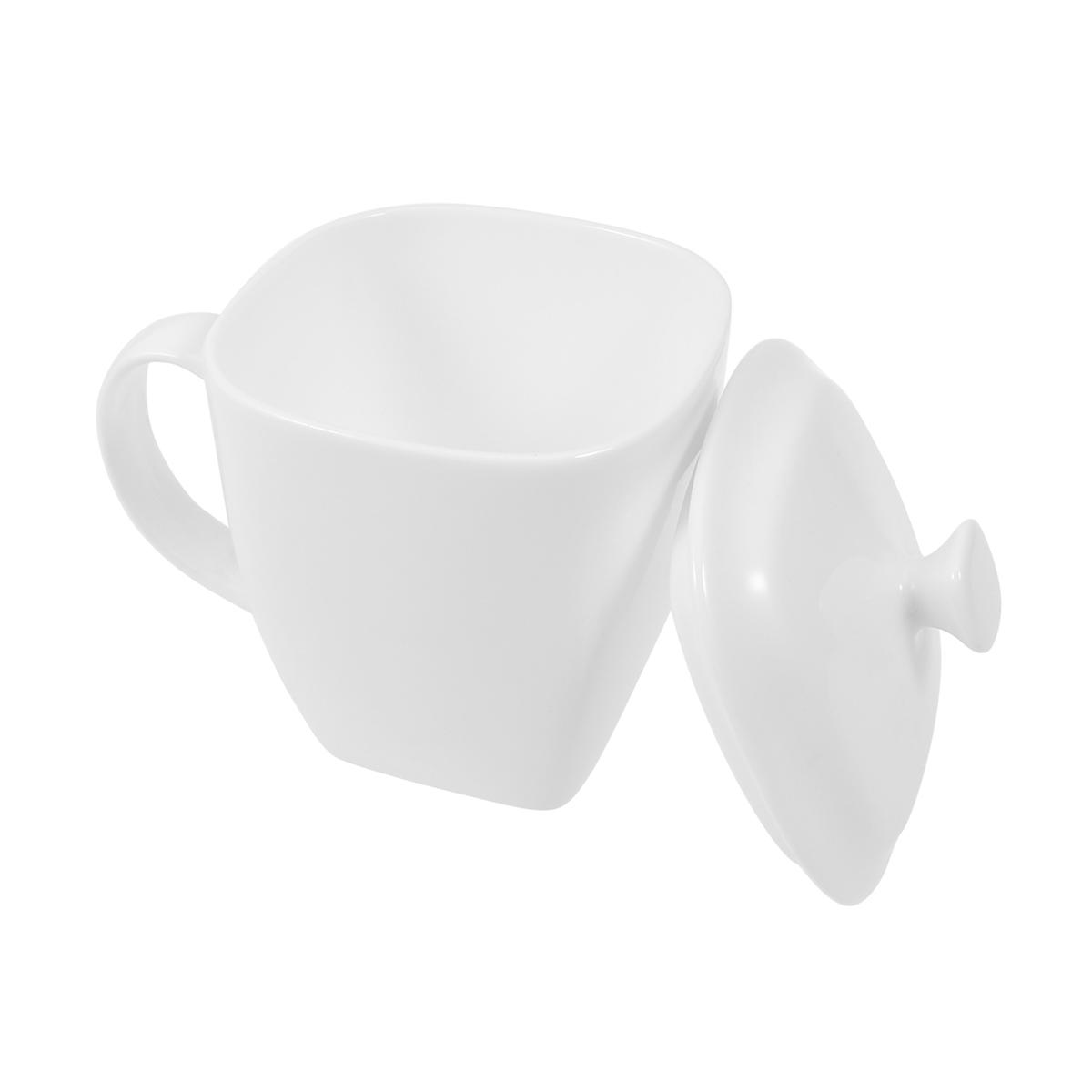 Cute Coffee Mug Pure White Tea Cup Ceramic Round Shape Home Use 501-600ml 1Pack
