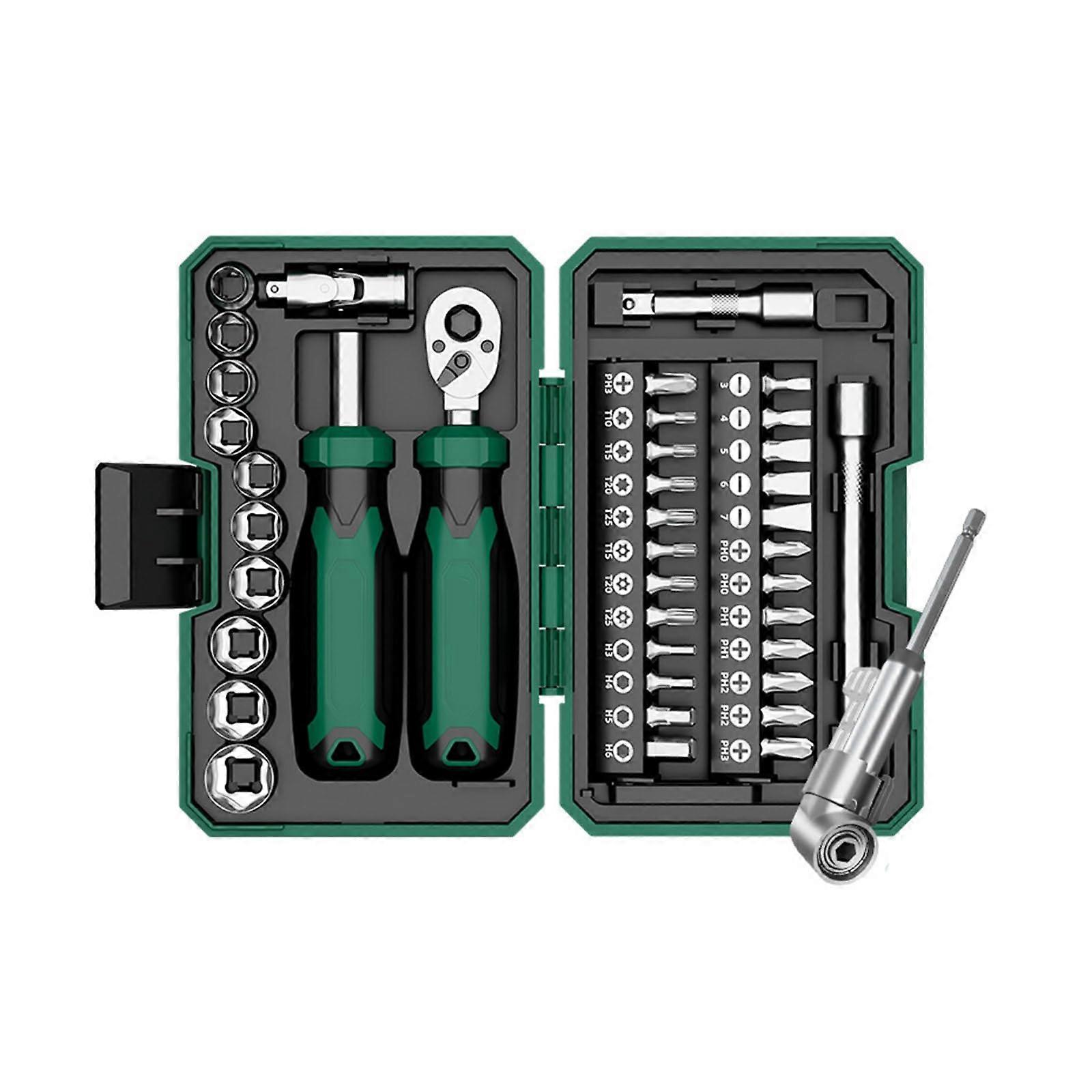 Multifunctional Ratchet Wrench Set, Ratchet Wrench, Complete Tool Kit, Professional Garage Tools, Hand Tools, 40Piece Set Ref: 3479