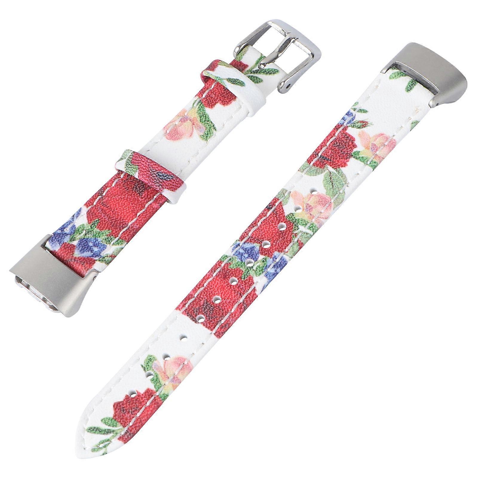 Western Vintage Watch Band Bright Color Printed Pattern Leather For Fit R370 1Pack