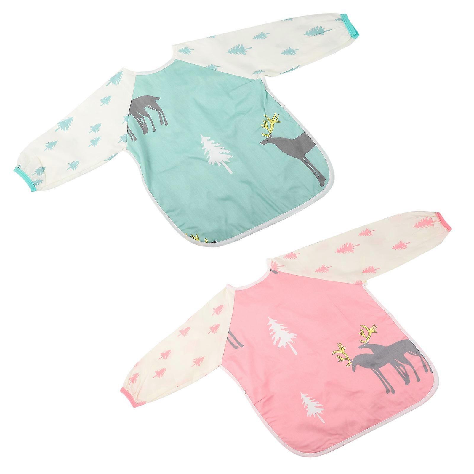 Infant Bibs TPU Material Prevent Stains Baby Eating Apron 2Pcs