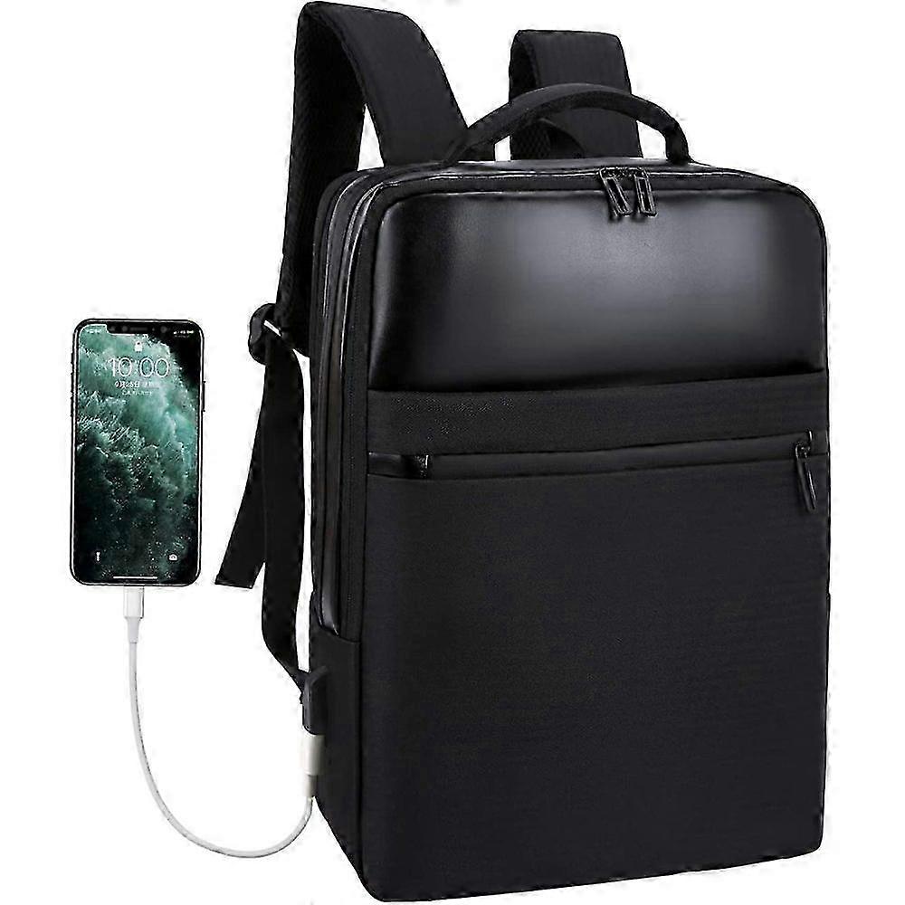 Waterproof Backpack, Pu Leather, Laptop Sleeve