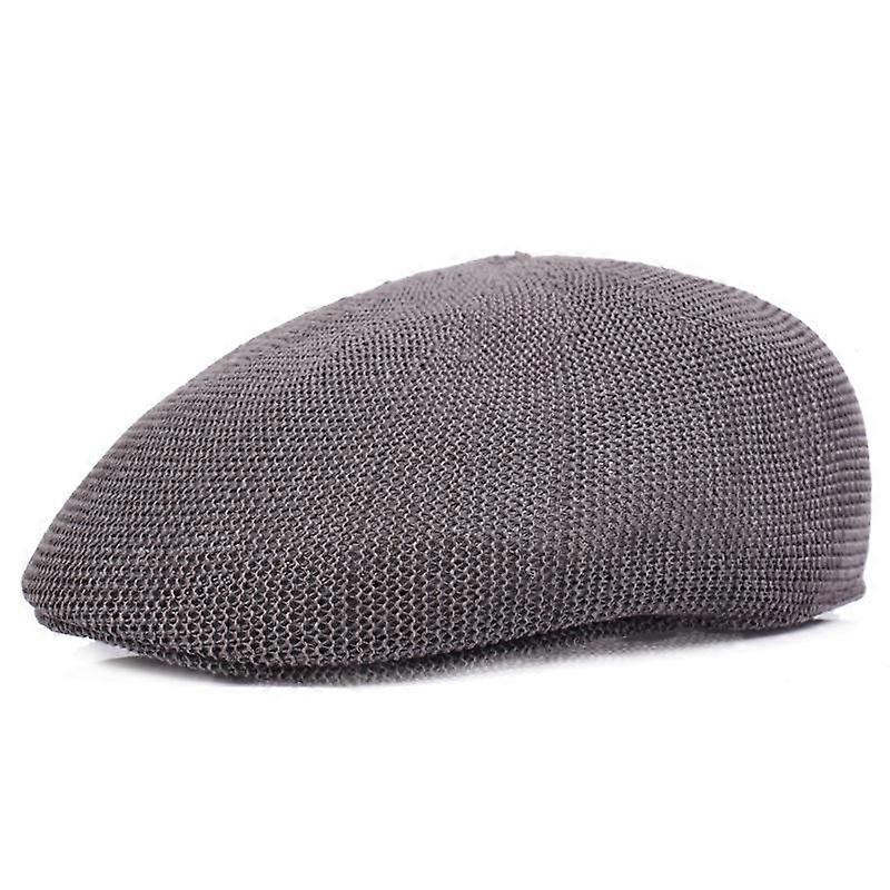 Mesh Cap Summer Beret Men's Mesh Duck Tongue Cap England Casual Sun Hat Hat Ms. Straw Paper Forward Cap
