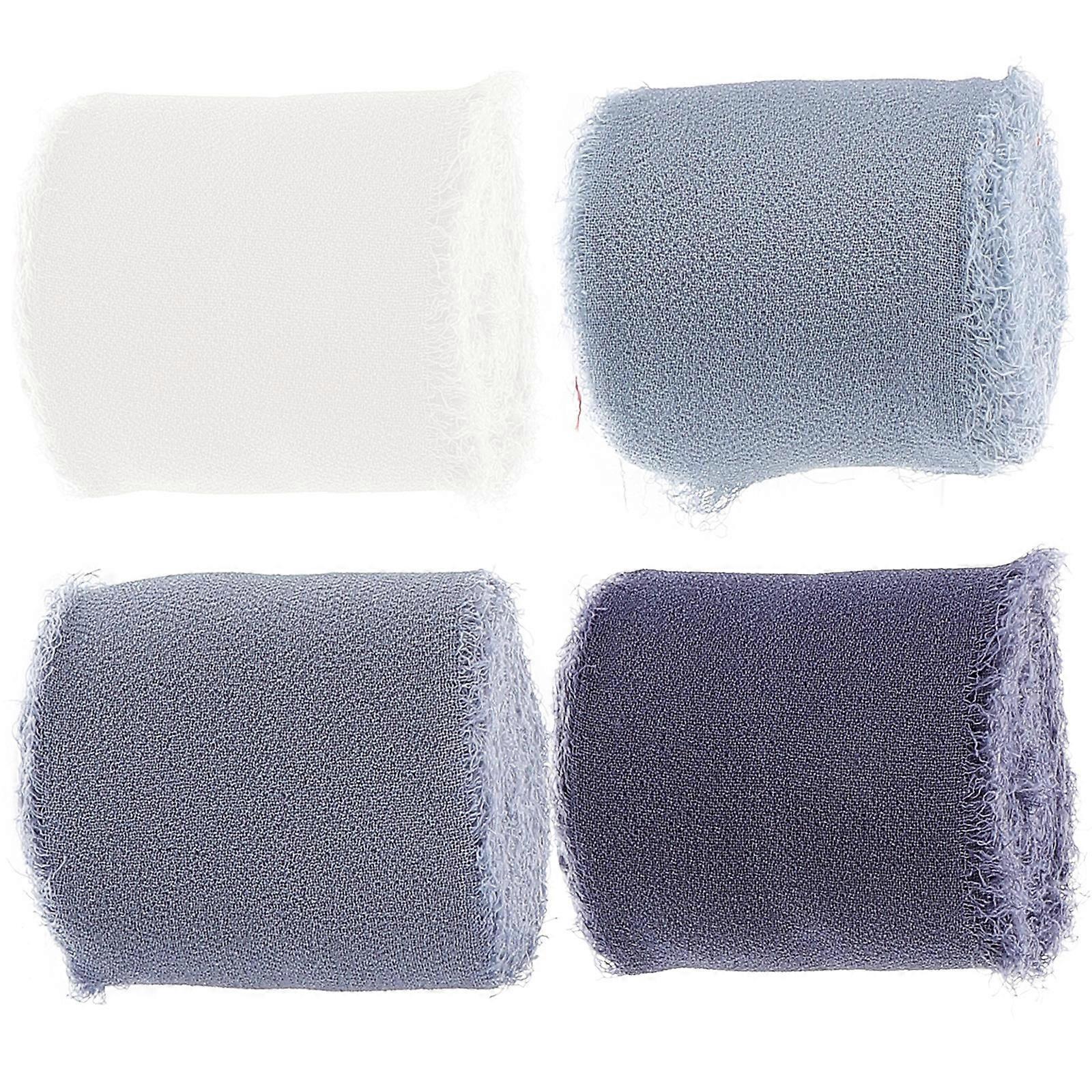 4 Rolls Chiffon Ribbon For Present Wrapping Diy Crafts Wedding Decor And Party Supplies Each Dusty Deep