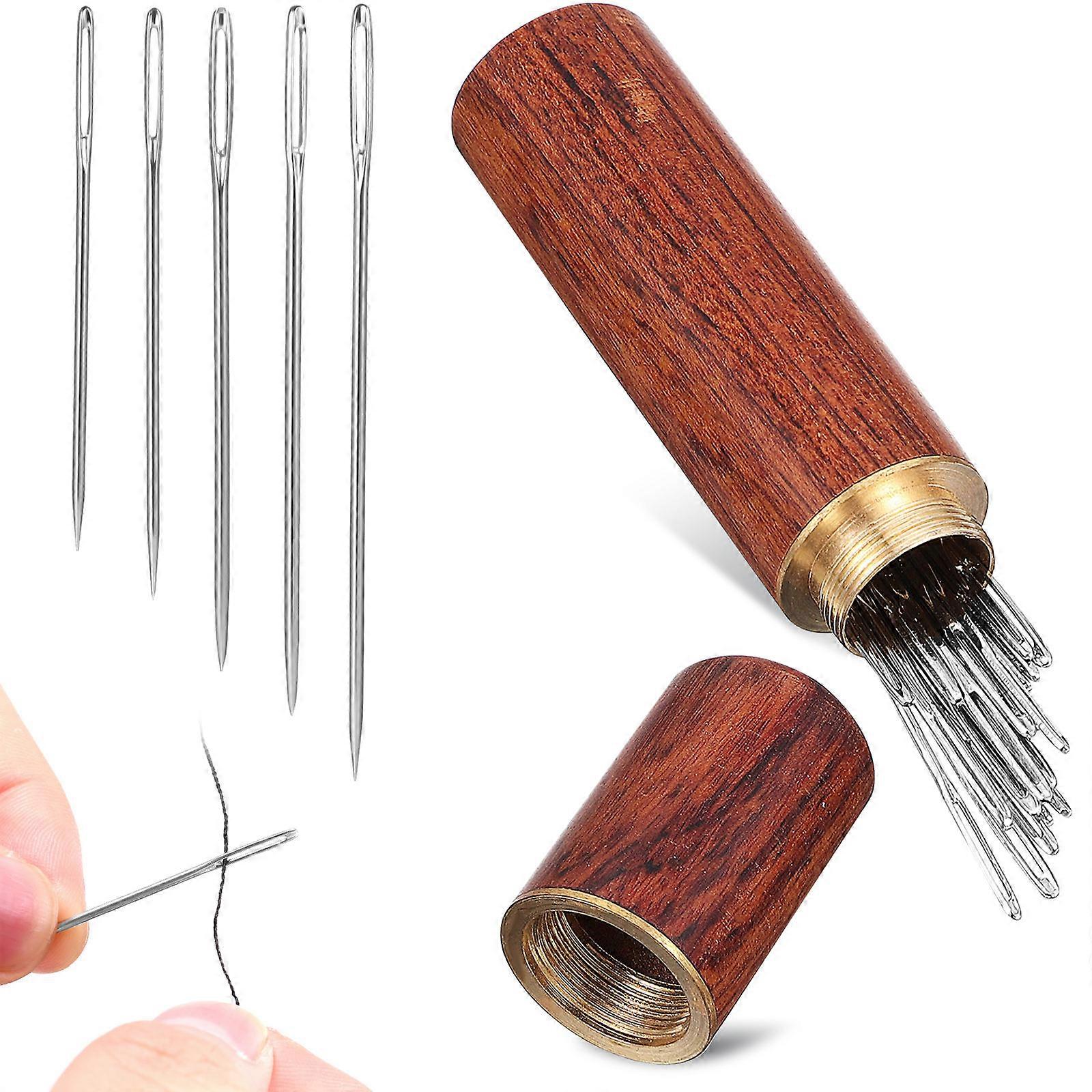 Durable Stainless Steel Embroidery Needles with for Hand Sewing and Cross Stitch Portable Storage Case Included