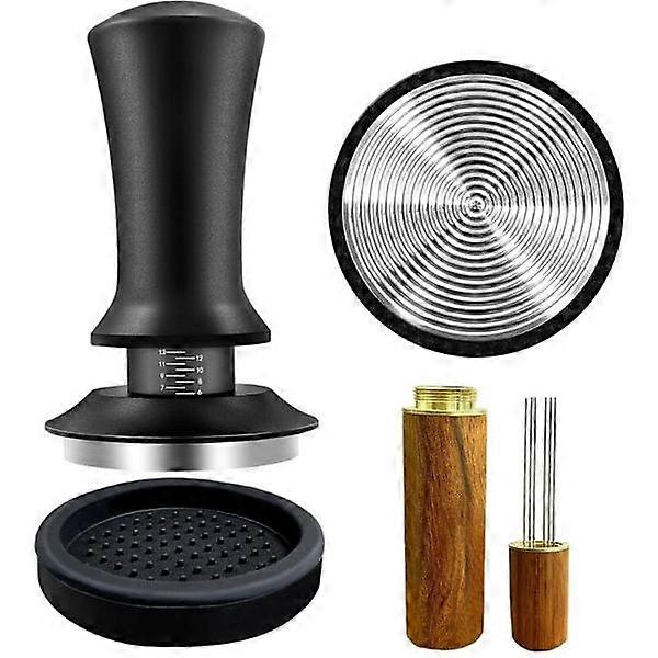 51mm Coffee Tamper with Spring Calibrated WDT Tool, with Silicone Mat, for Coffee Machine