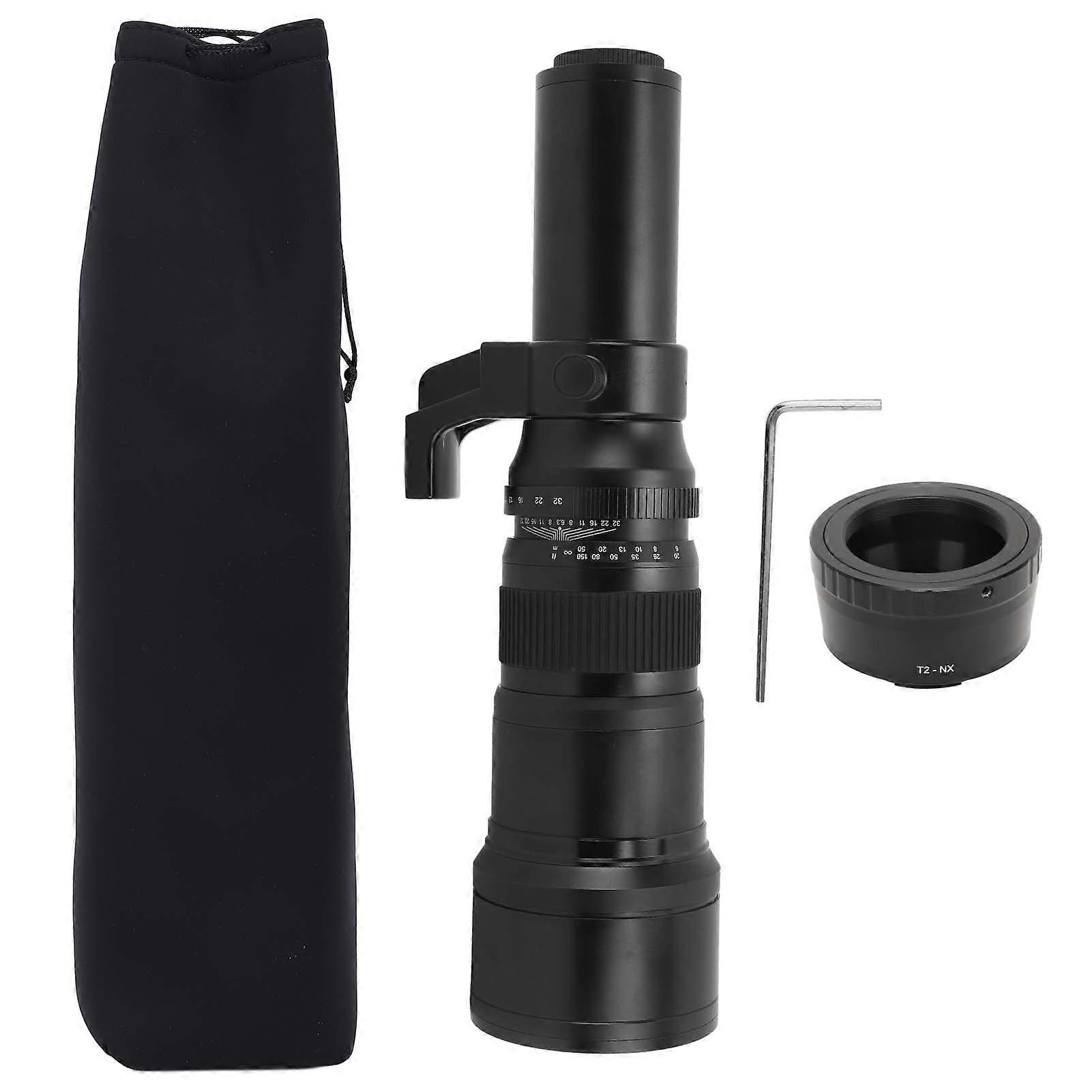 500mm F6.3 Fixed Focus Telephoto Lens Manual Focus Telephoto Lens with T2 NX Mount Adapter for NX Mirrorless Cameras