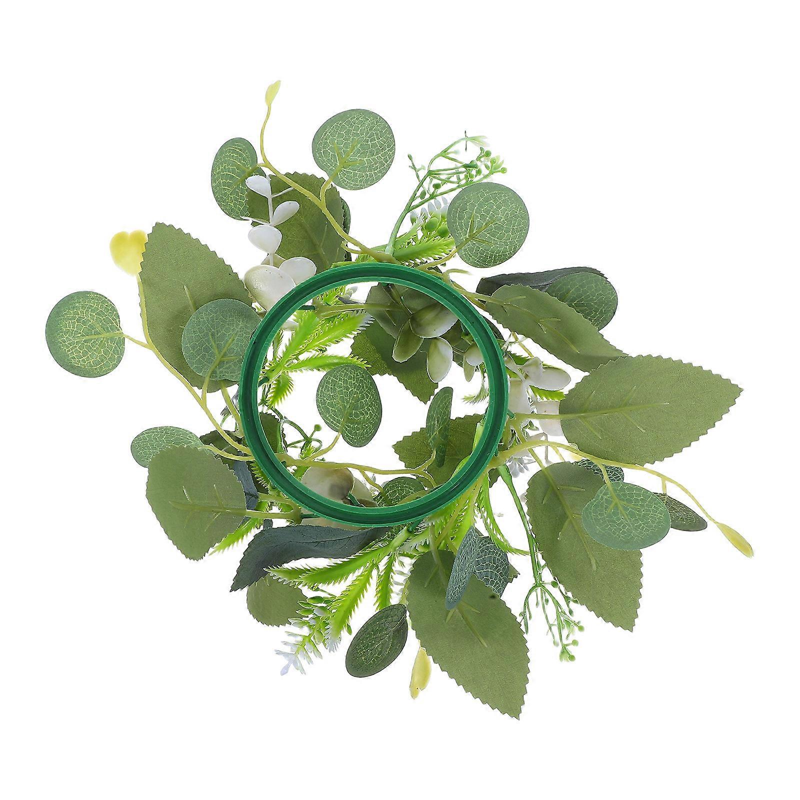 Table Wreath Centerpieces Eucalyptus Candle Ring Easter Christmas Decorations Circular Shape 1Pcs