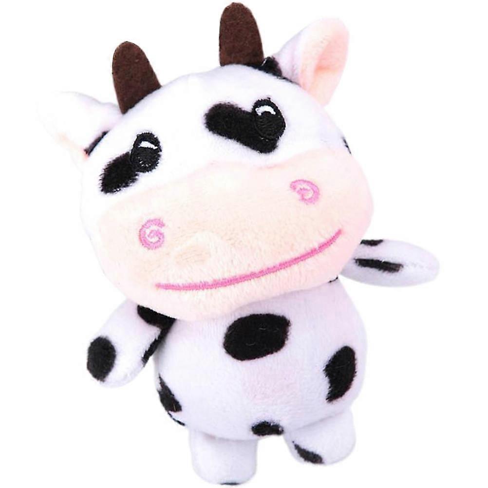 Plush Cow Keychain Pendant Soft Stuffed Animal Bag Charm for Adults Black and White Accessory for Wallets Backpacks Key Rings