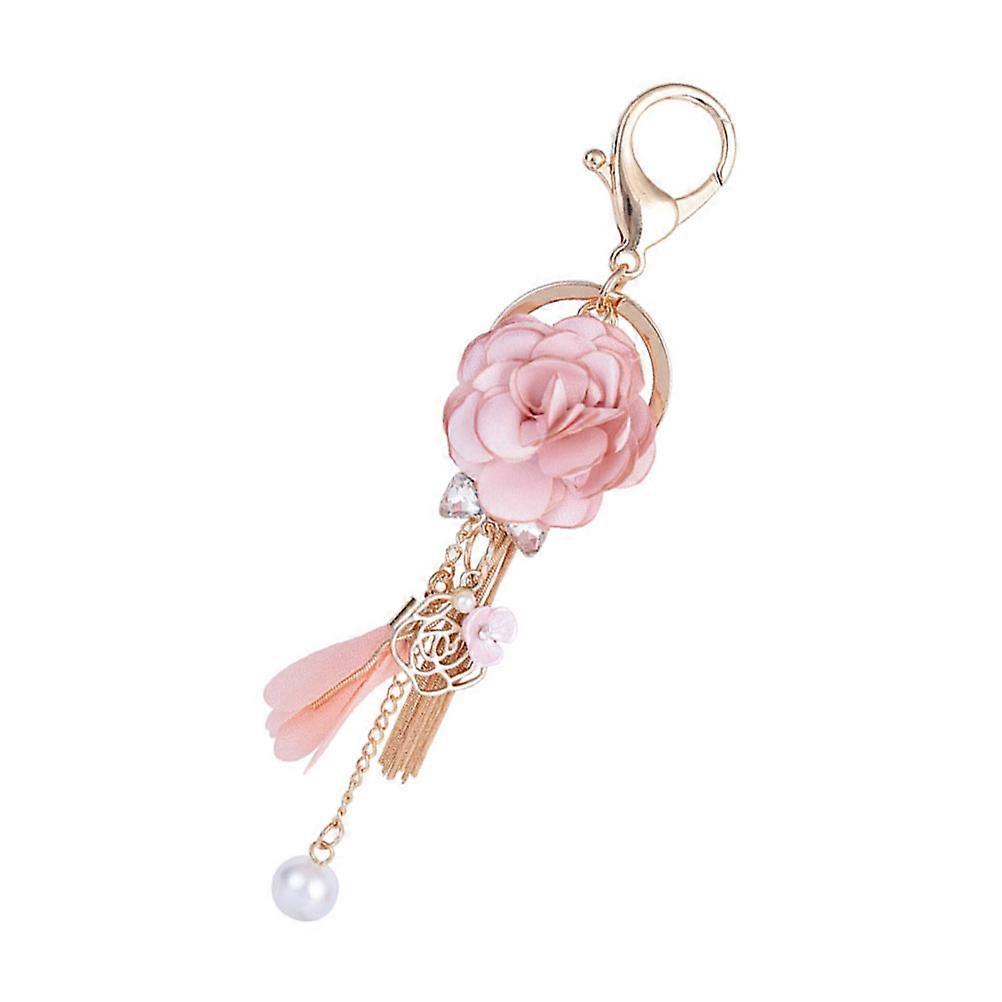 Elegant Polyester Key Tassel Pink Color Car Accessories 1Pc