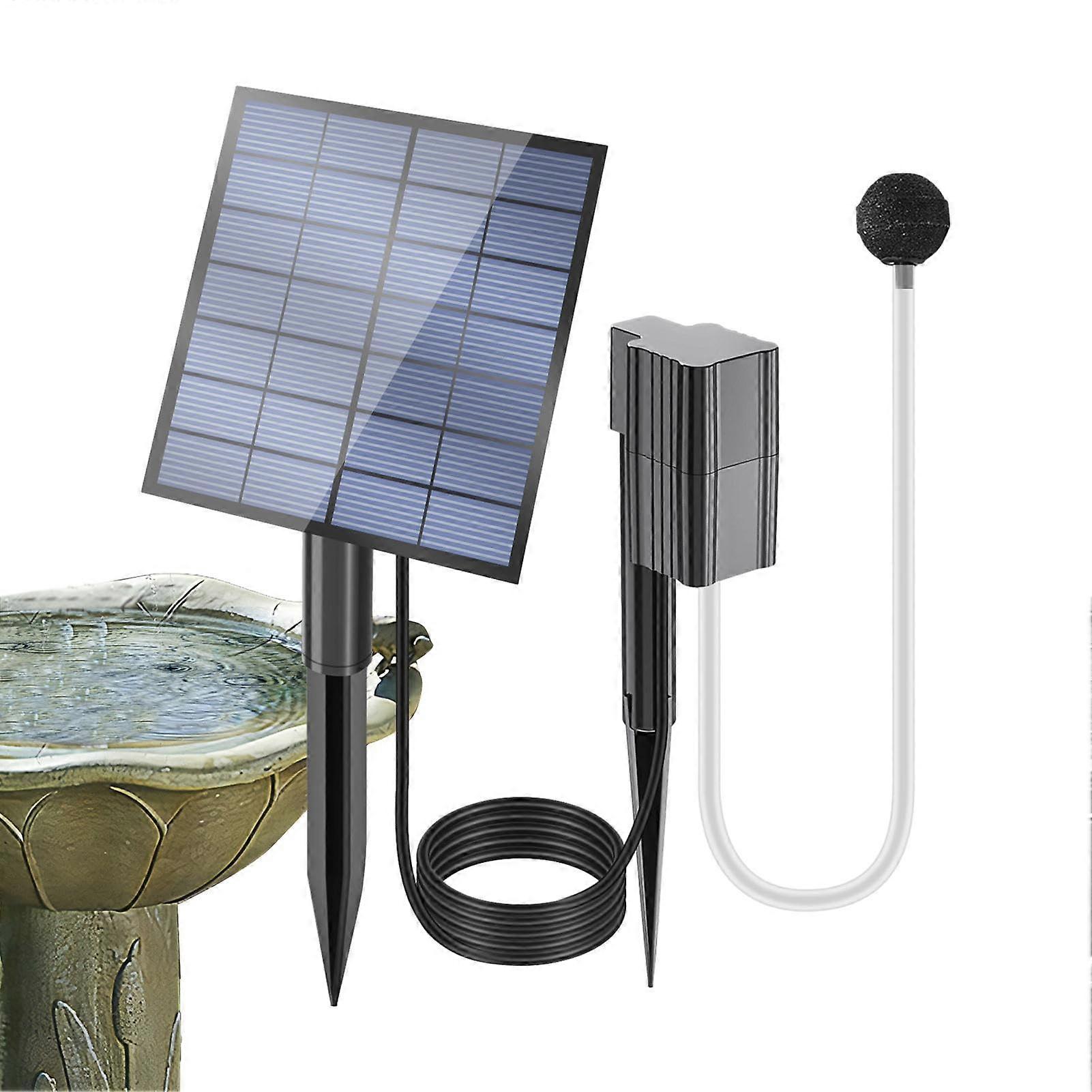 Solar Pond Aerator - Adjustable Solar Pump for Fish Pond and Aquarium, Energy Efficient Oxygenator, Outdoor Use