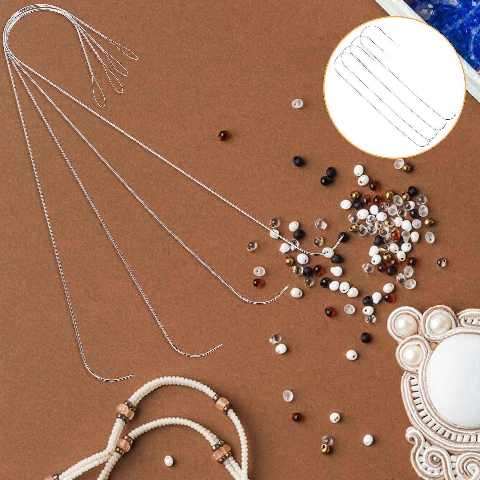 Curved Beading Needles for DIY Projects Made of Zinc Alloy Silver Pieces