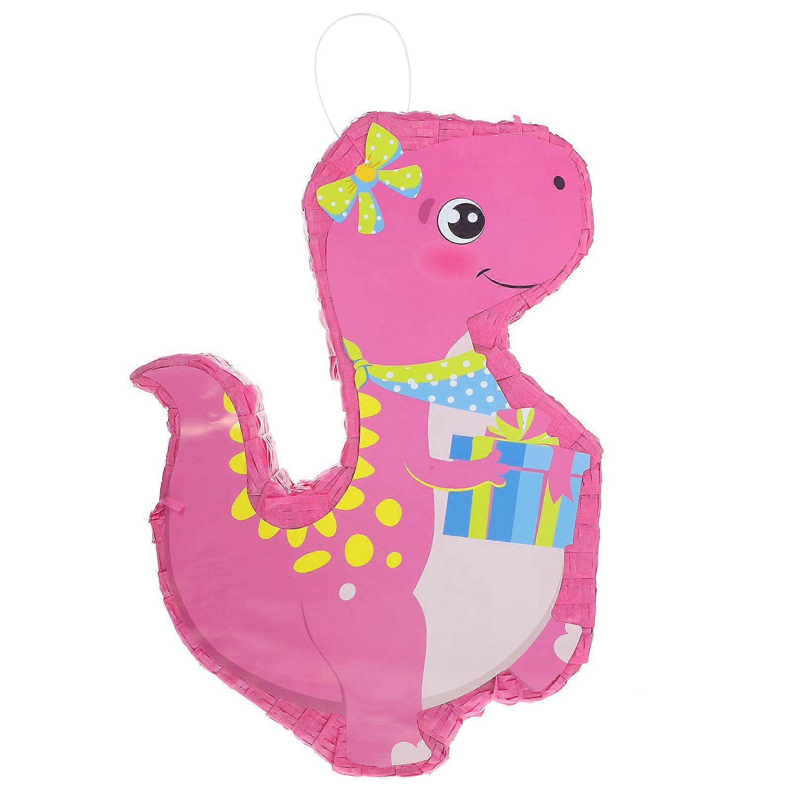 Dinosaur Pinata for Party Decoration Made of Safe Paper Pink Color Perfect for Birthday and Festival